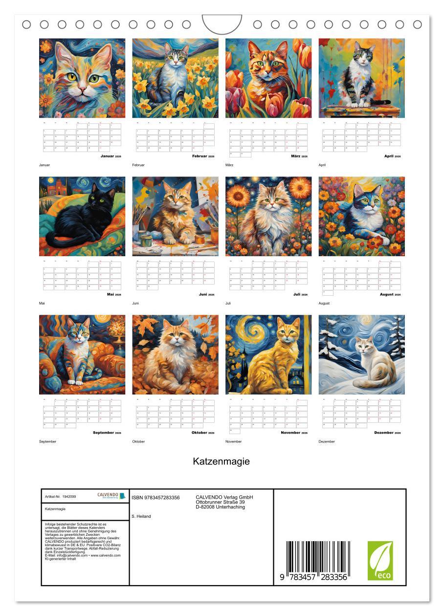 Beispielinhalt (Bild) Katzenmagie (Wandkalender 2026 DIN A4 hoch), CALVENDO Monatskalender