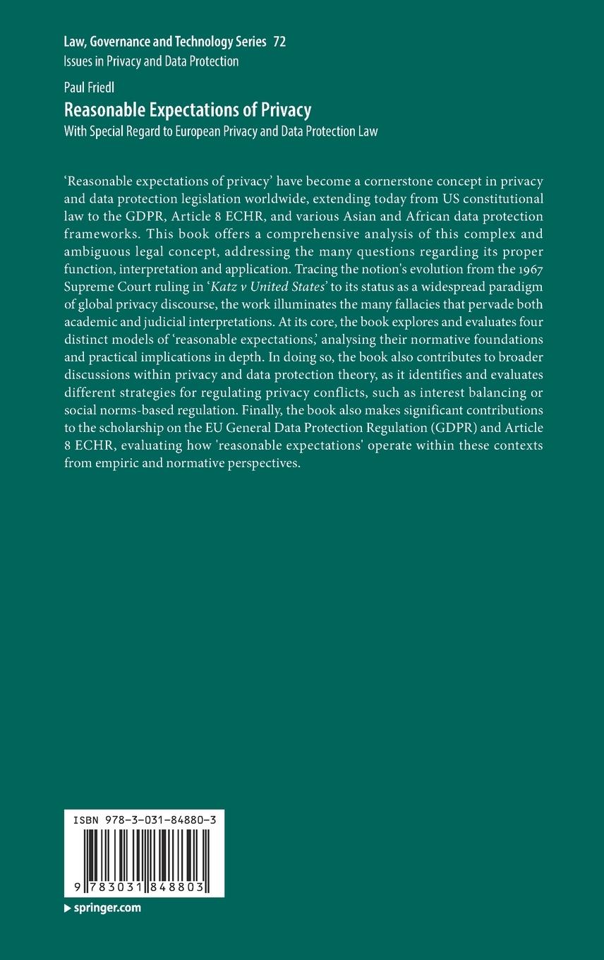 Rückseitencover Reasonable Expectations of Privacy