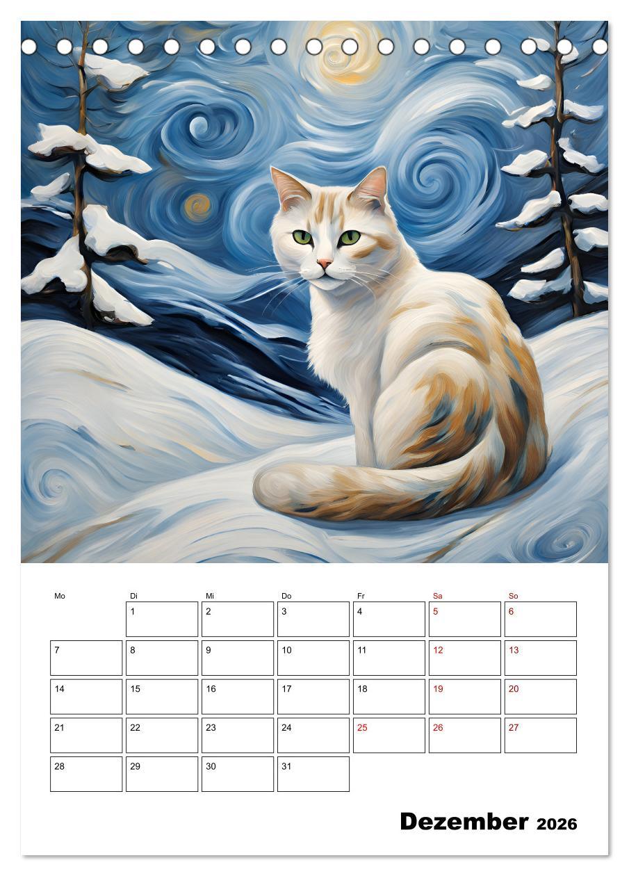 Beispielinhalt (Bild) Katzenmagie (Tischkalender 2026 DIN A5 hoch), CALVENDO Monatskalender