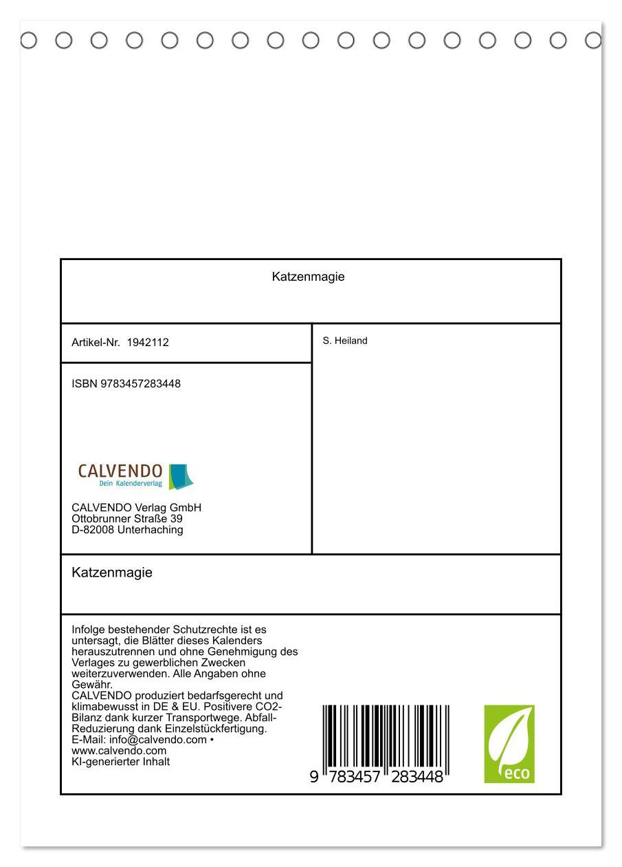 Beispielinhalt (Bild) Katzenmagie (Tischkalender 2026 DIN A5 hoch), CALVENDO Monatskalender