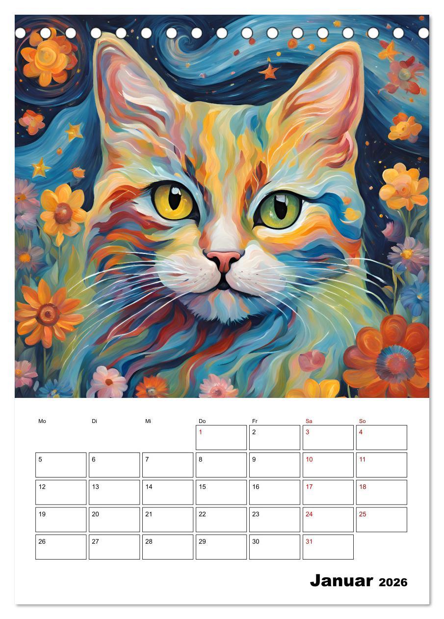 Beispielinhalt (Bild) Katzenmagie (Tischkalender 2026 DIN A5 hoch), CALVENDO Monatskalender