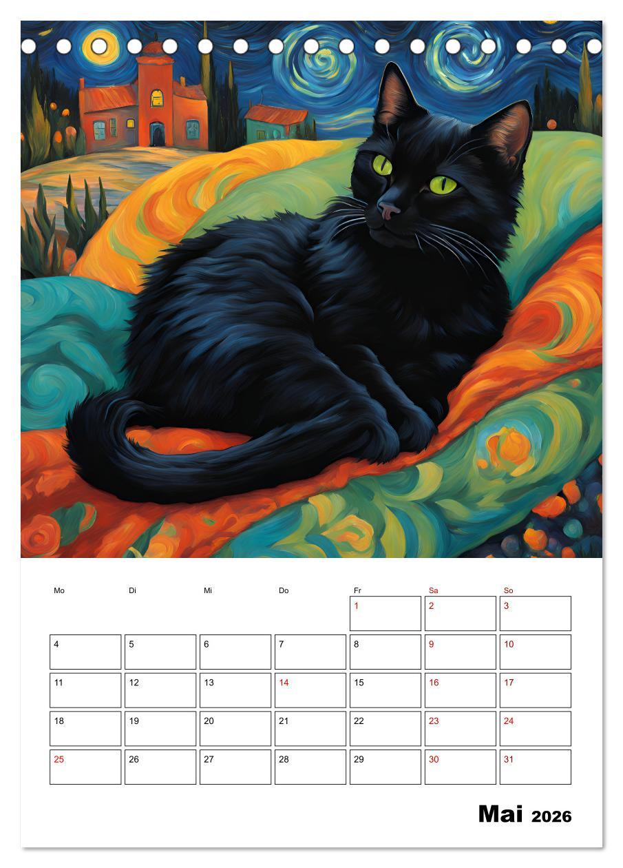 Beispielinhalt (Bild) Katzenmagie (Tischkalender 2026 DIN A5 hoch), CALVENDO Monatskalender