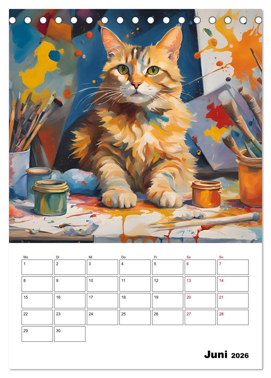 Beispielinhalt (Bild) Katzenmagie (Tischkalender 2026 DIN A5 hoch), CALVENDO Monatskalender