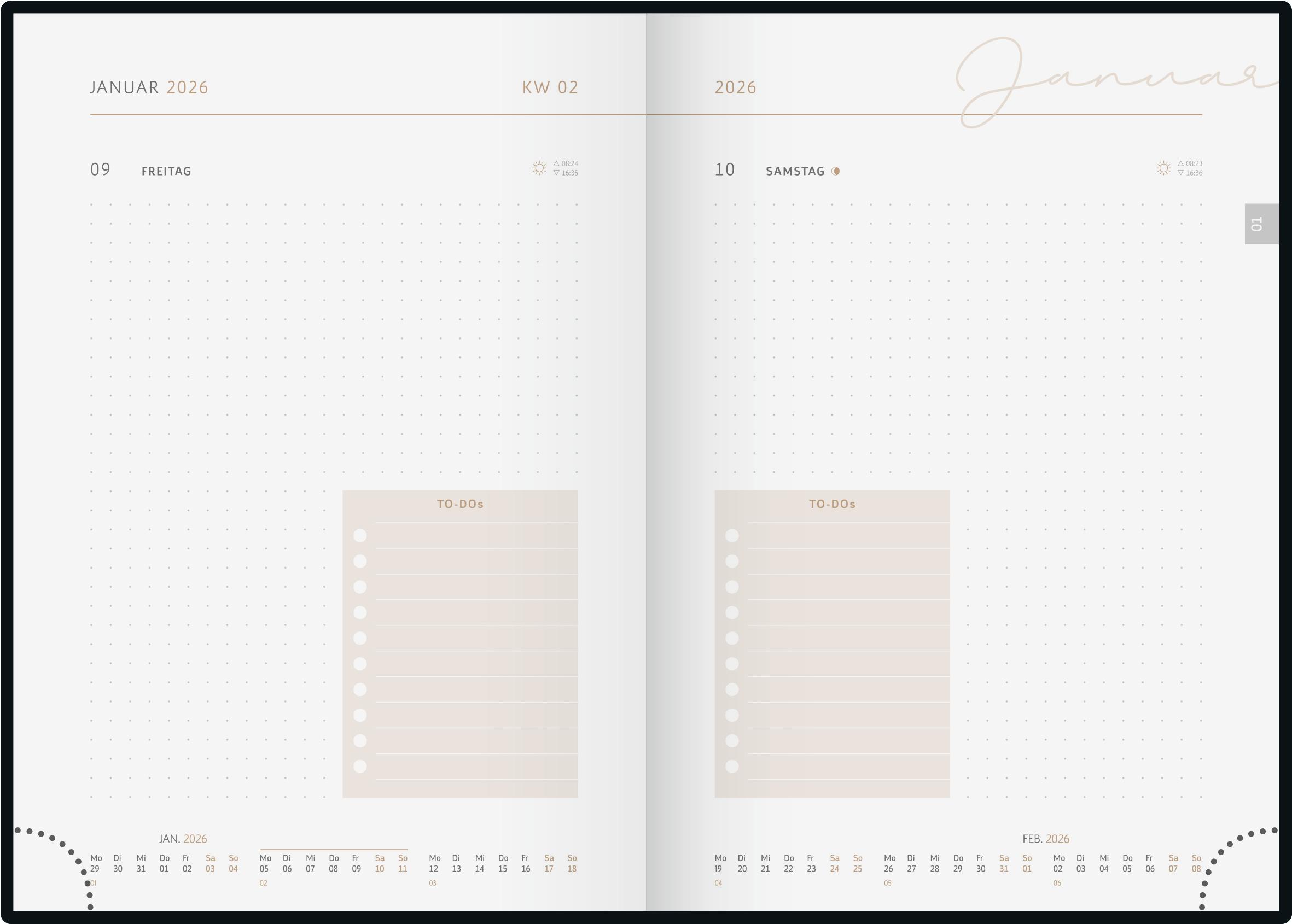 Beispielinhalt (Bild) rido/idé 7028507046 | Buchkalender Young Line 2026 "Simple" | A5, Papier