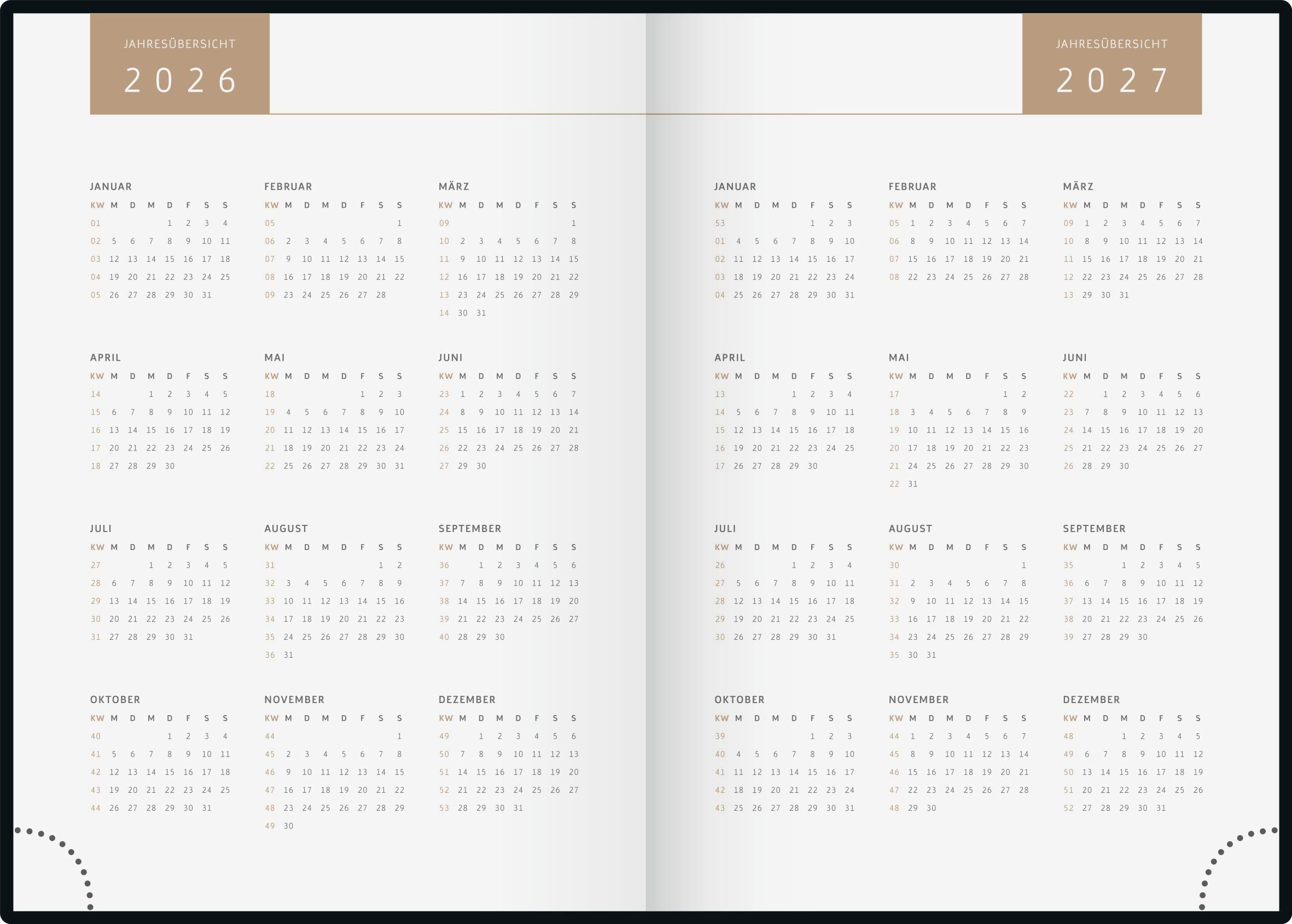 Beispielinhalt (Bild) rido/idé 7028507046 | Buchkalender Young Line 2026 "Simple" | A5, Papier