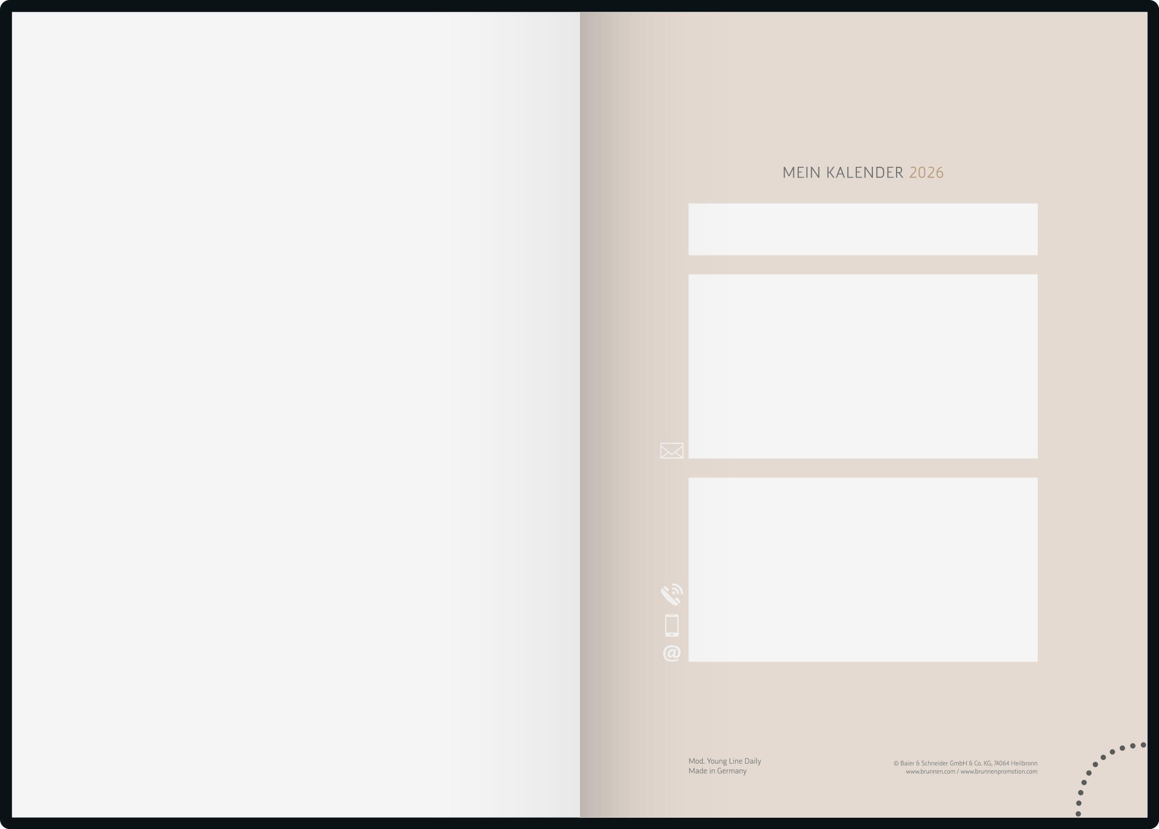 Beispielinhalt (Bild) rido/idé 7028507046 | Buchkalender Young Line 2026 "Simple" | A5, Papier