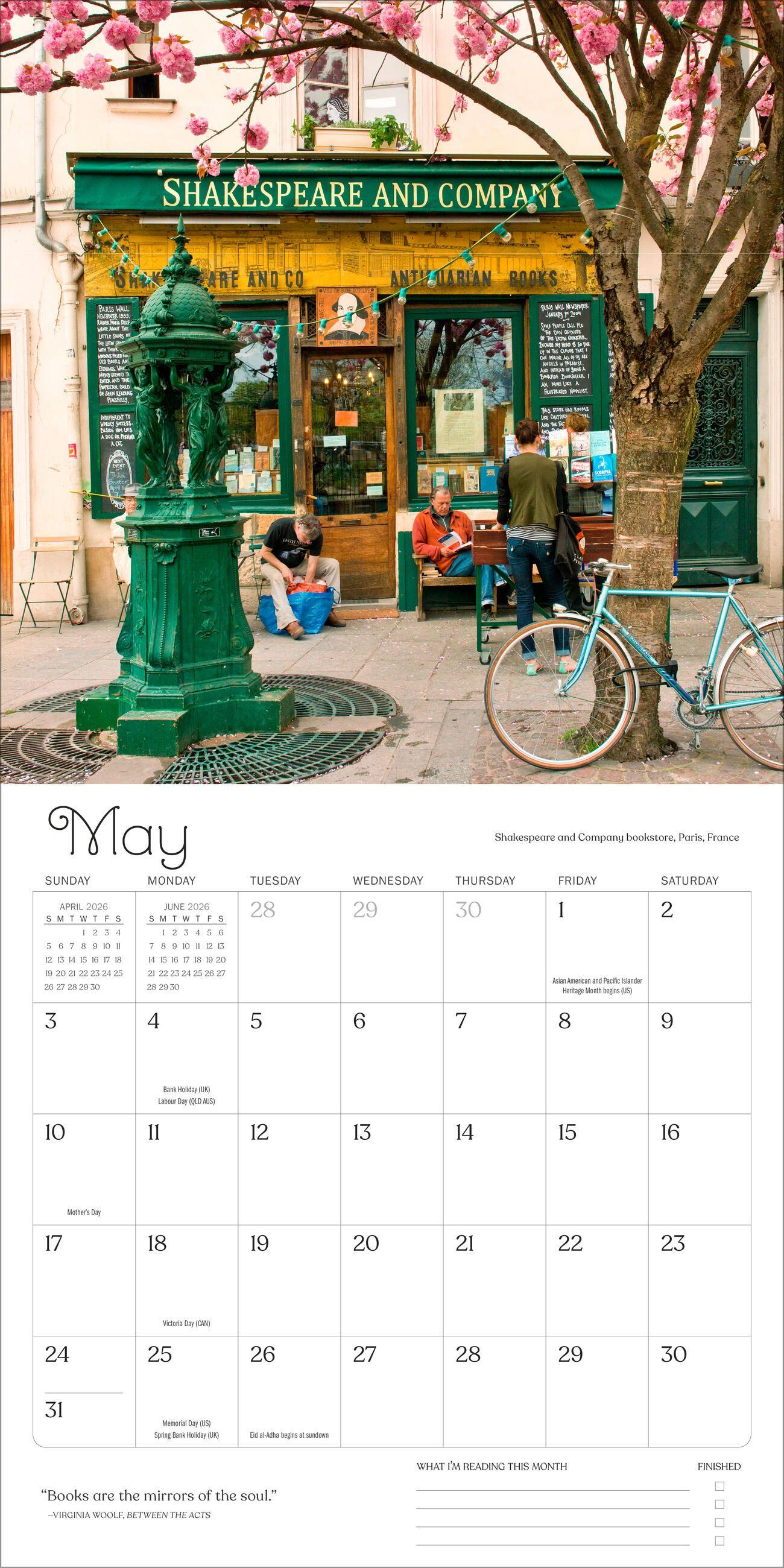 Beispielinhalt (Bild) A Calendar for Book Lovers Wall Calendar 2026