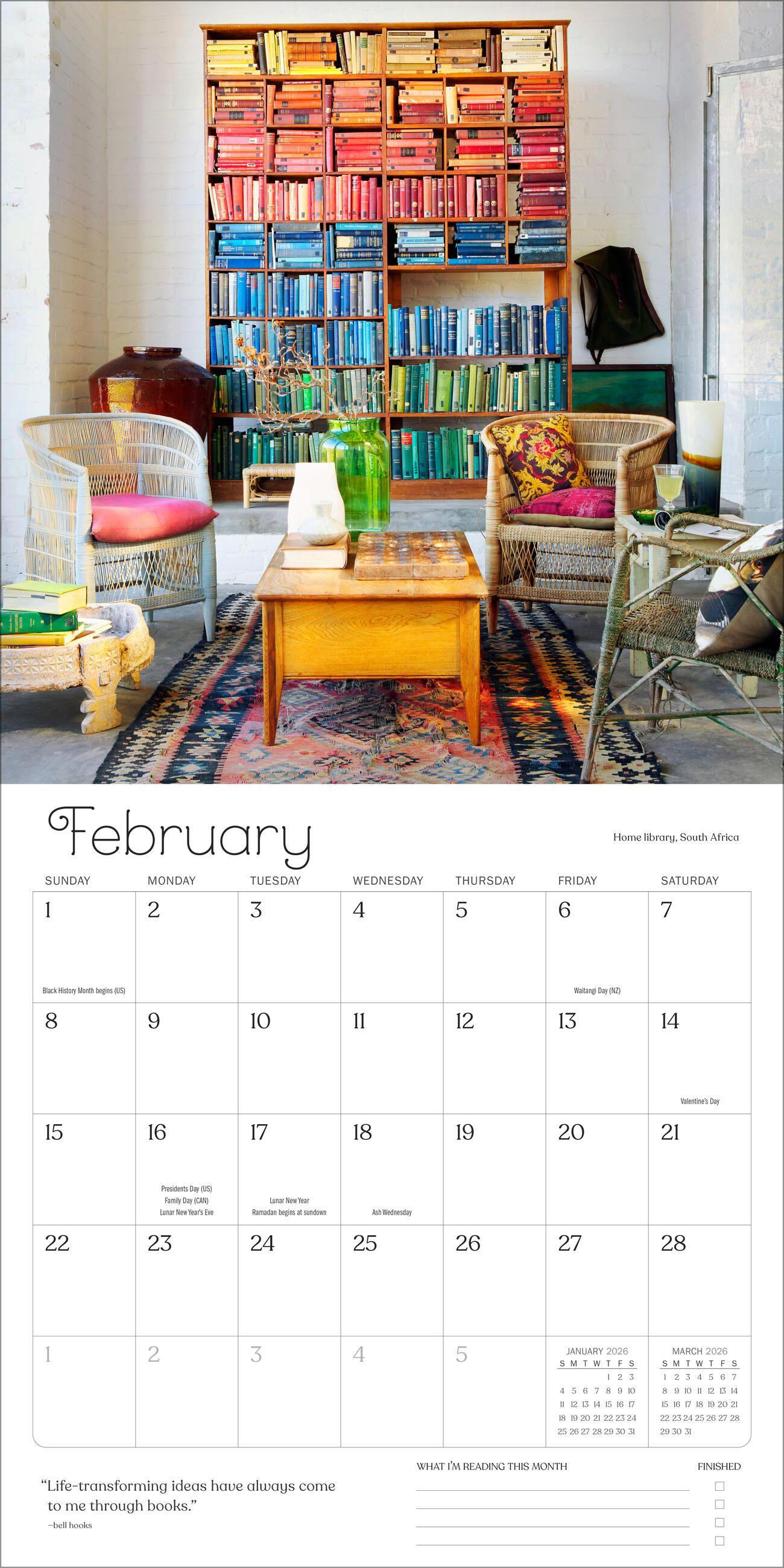 Beispielinhalt (Bild) A Calendar for Book Lovers Wall Calendar 2026