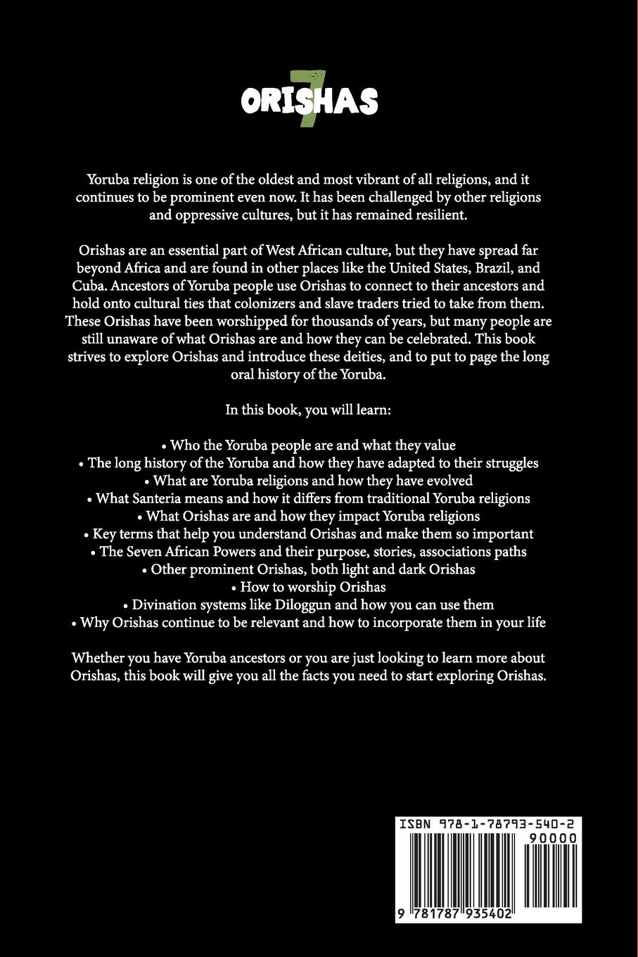 Rückseitencover Orishas The 7 Yoruba African Powers