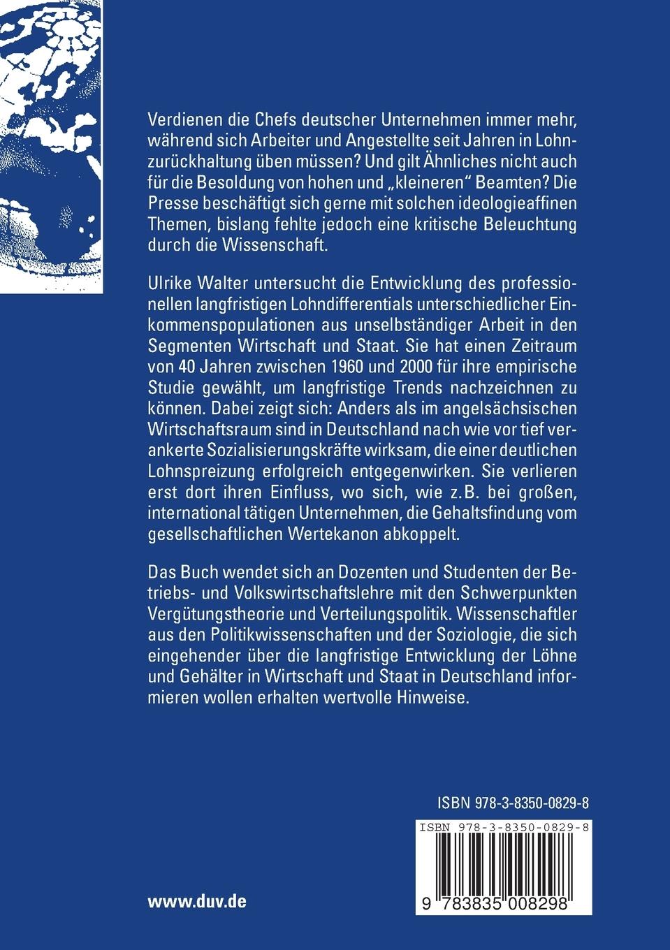 Rückseitencover Löhne und Gehälter in Deutschland