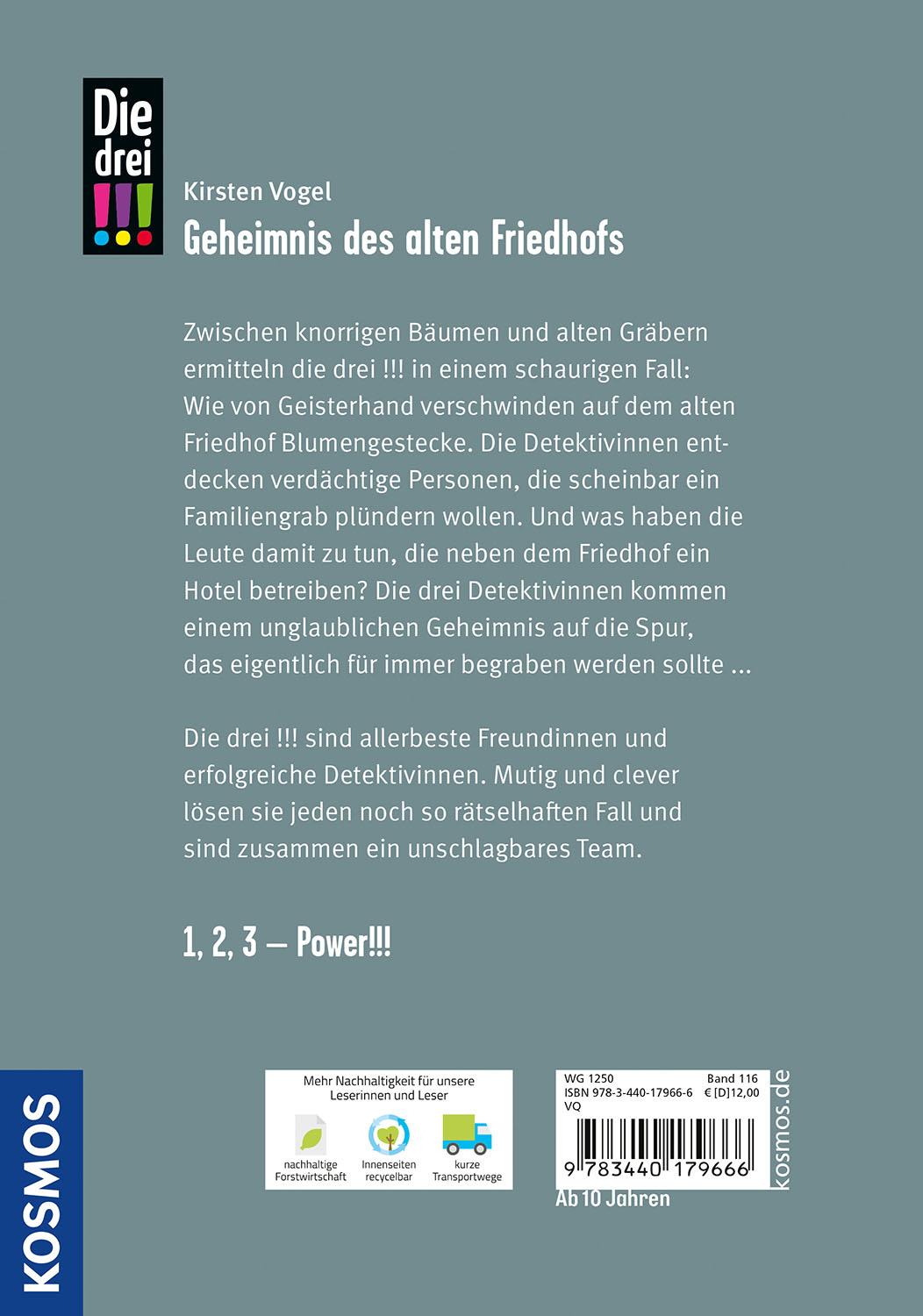 Beispielinhalt (Bild) Die drei !!!,116, Geheimnis des alten Friedhofs