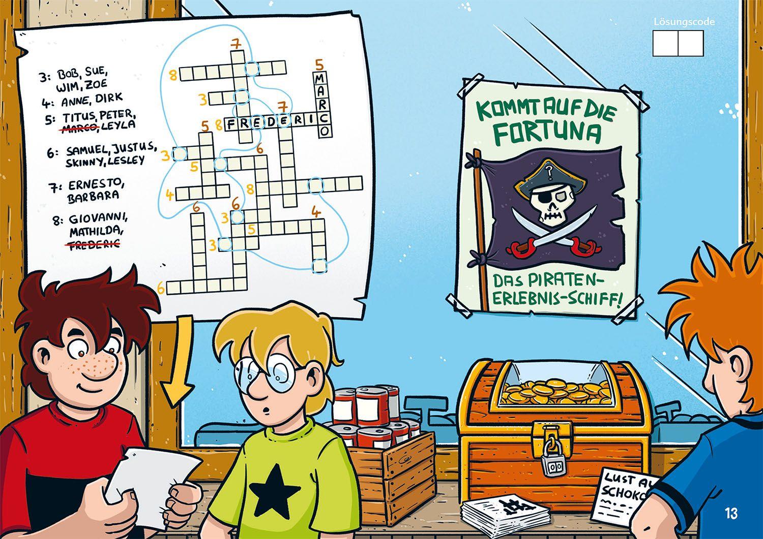 Beispielinhalt (Bild) Die drei ??? Kids, Mission Piraten-Code