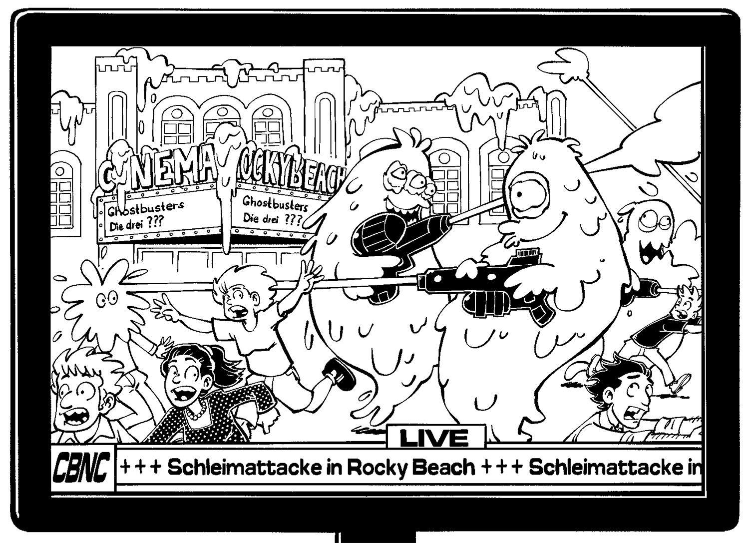 Beispielinhalt (Bild) Die drei ??? Kids, Das schleimigste Buch aller Zeiten