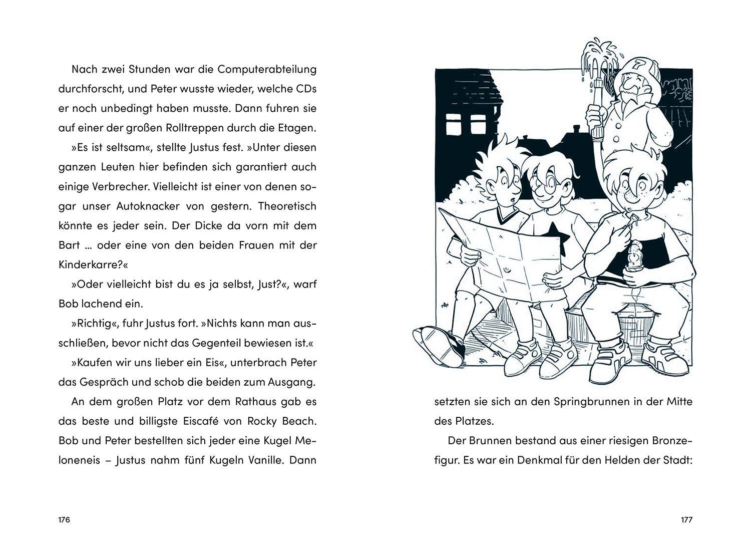 Beispielinhalt (Bild) Die drei ??? Kids, Panik im Paradies / Radio Rocky Beach (Doppelband)