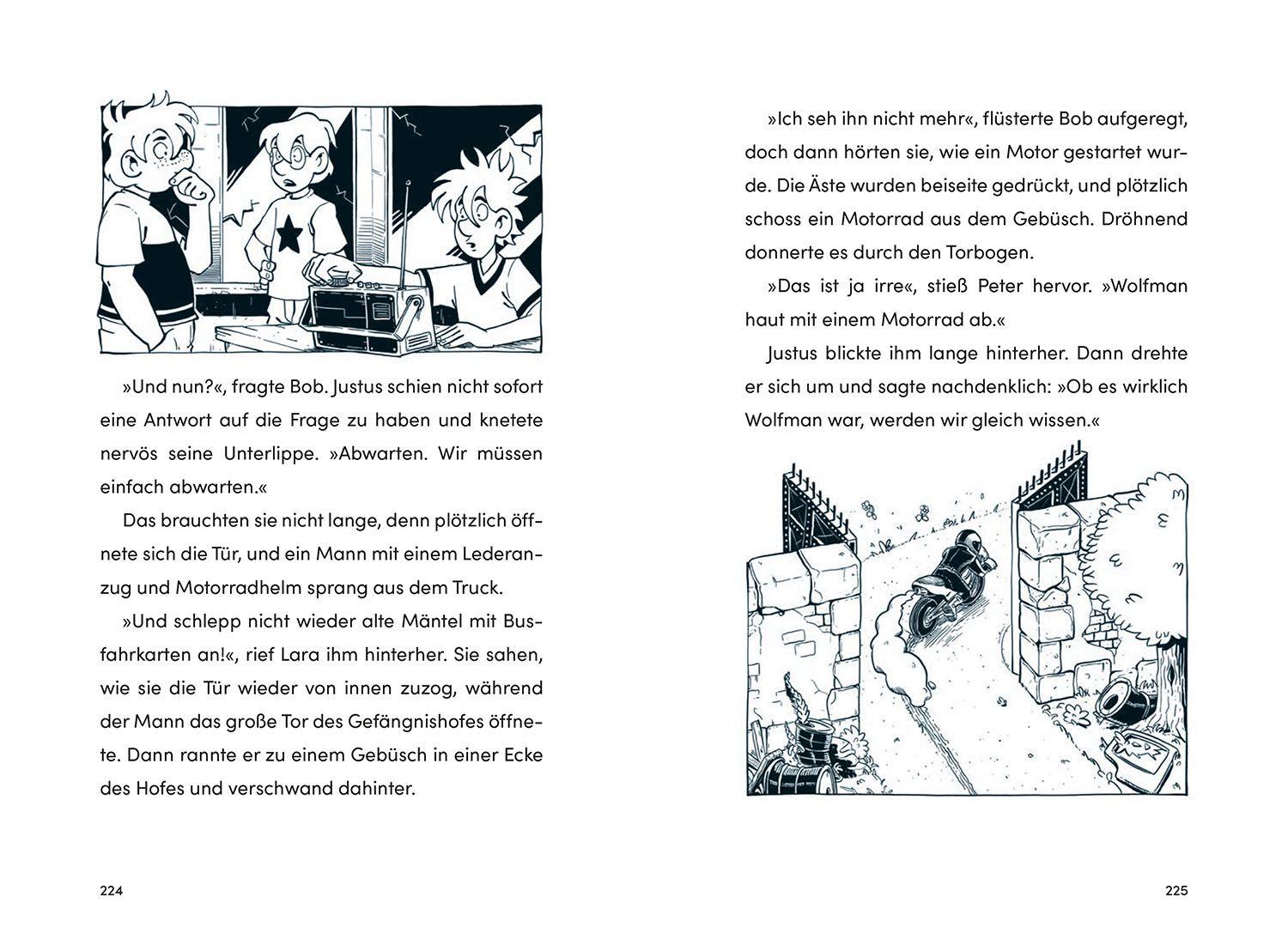 Beispielinhalt (Bild) Die drei ??? Kids, Panik im Paradies / Radio Rocky Beach (Doppelband)