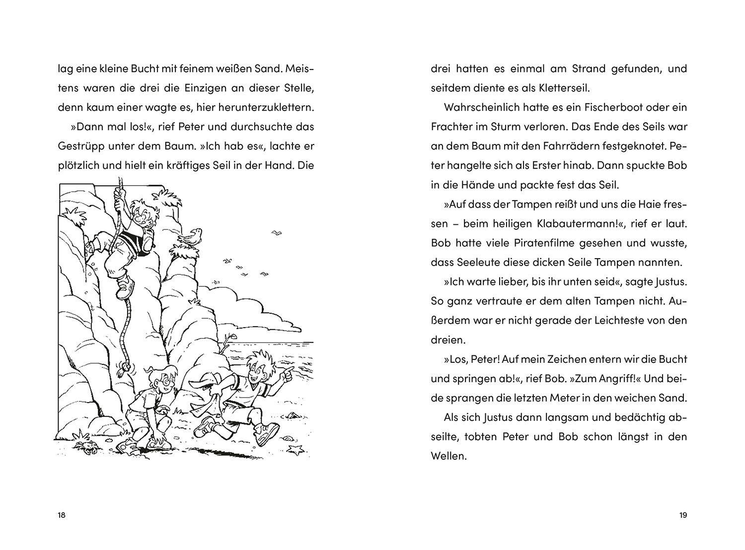 Beispielinhalt (Bild) Die drei ??? Kids, Panik im Paradies / Radio Rocky Beach (Doppelband)