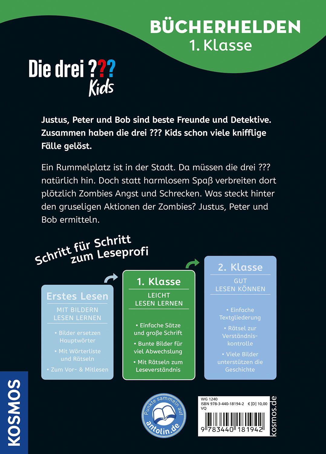 Beispielinhalt (Bild) Die drei ??? Kids, Bücherhelden 1. Klasse, Vorsicht, Zombies!