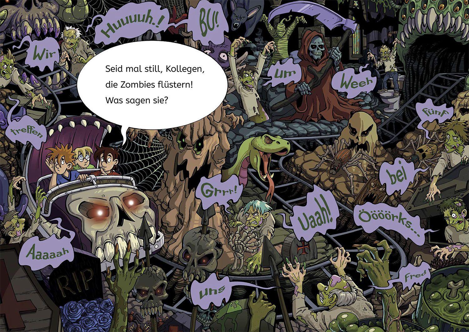 Beispielinhalt (Bild) Die drei ??? Kids, Bücherhelden 1. Klasse, Vorsicht, Zombies!