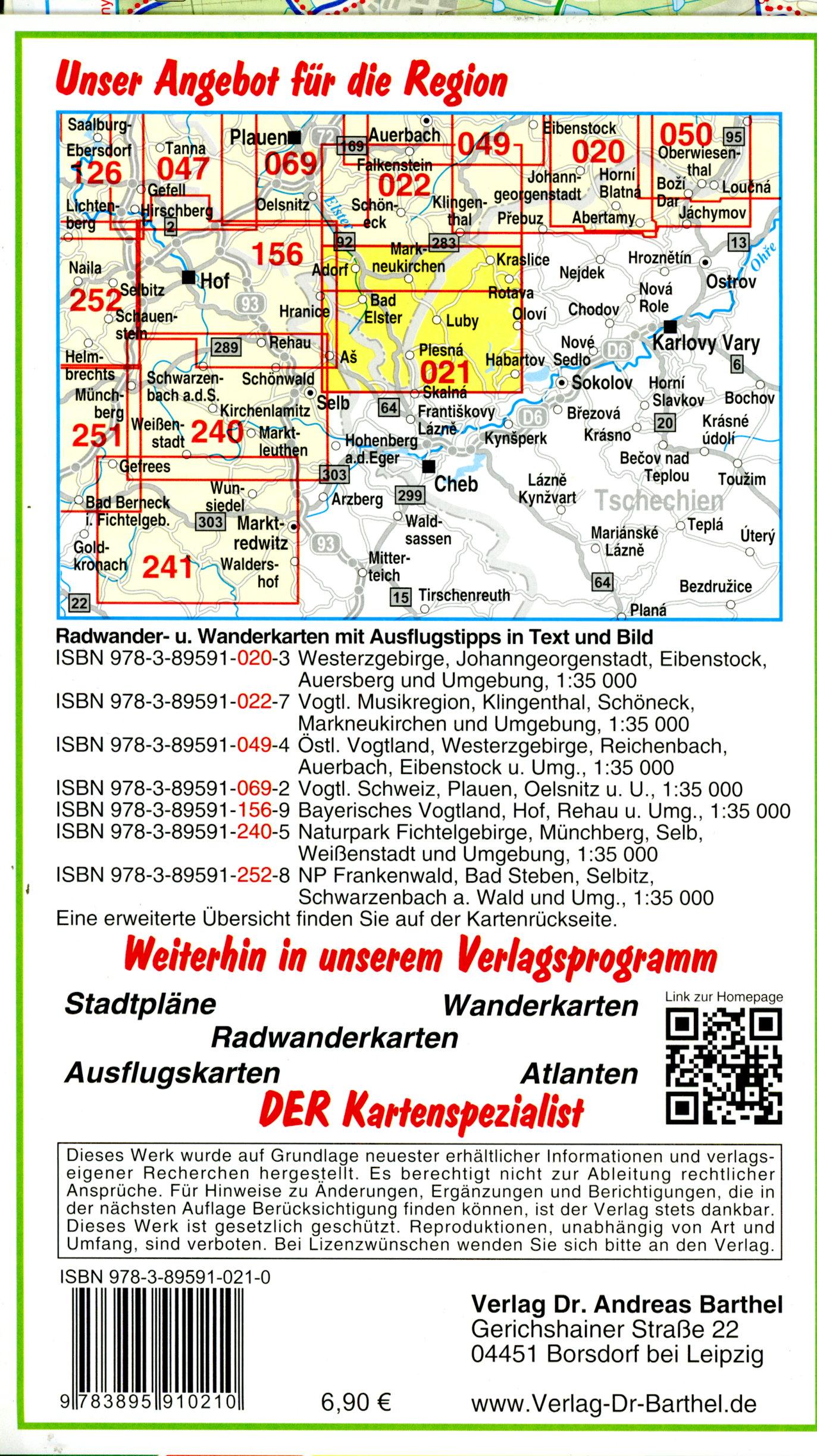 Beispielinhalt (Bild) Wander-, Ski- und Radwanderkarte Vogtländische Musik- und Bäderregion, Bad Elster, Markneukirchen