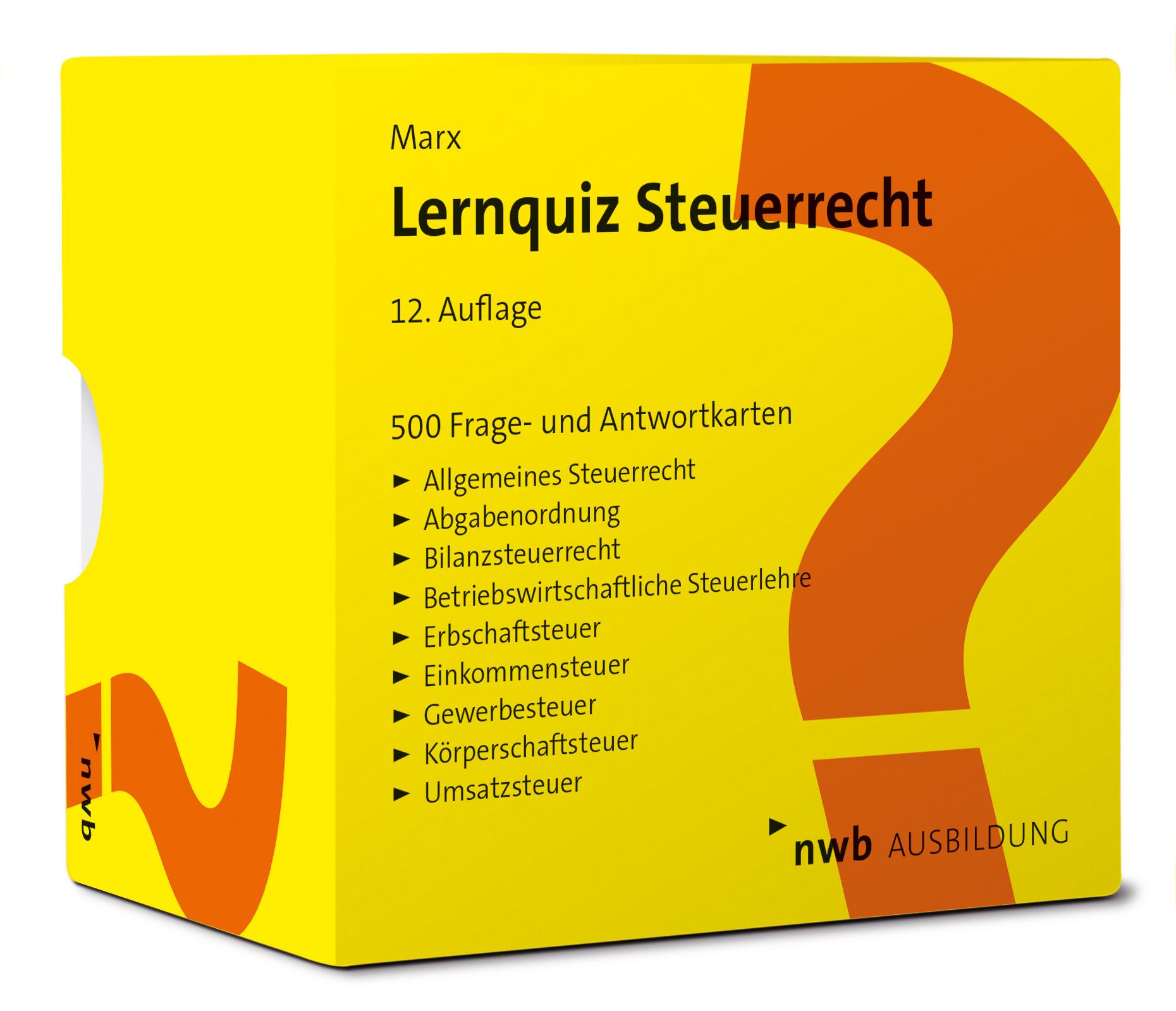 Vorderes Coverbild Lernquiz Steuerrecht