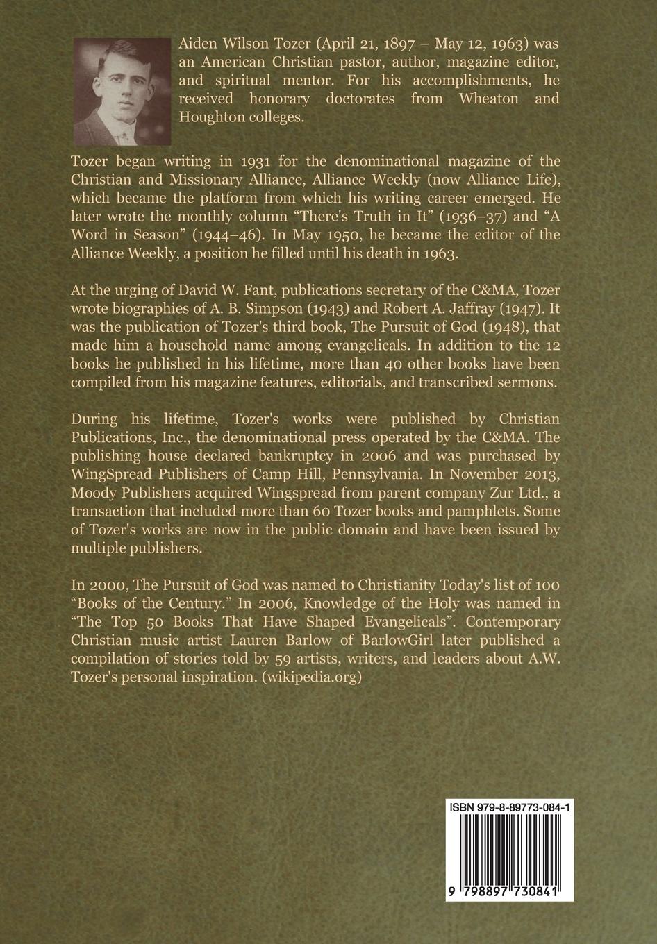 Rückseitencover The Pursuit of God