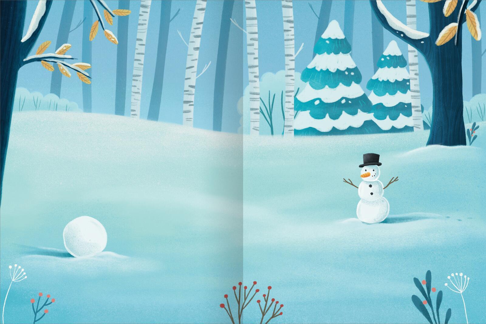 Beispielinhalt (Bild) Erstes Stickern - Im Winter