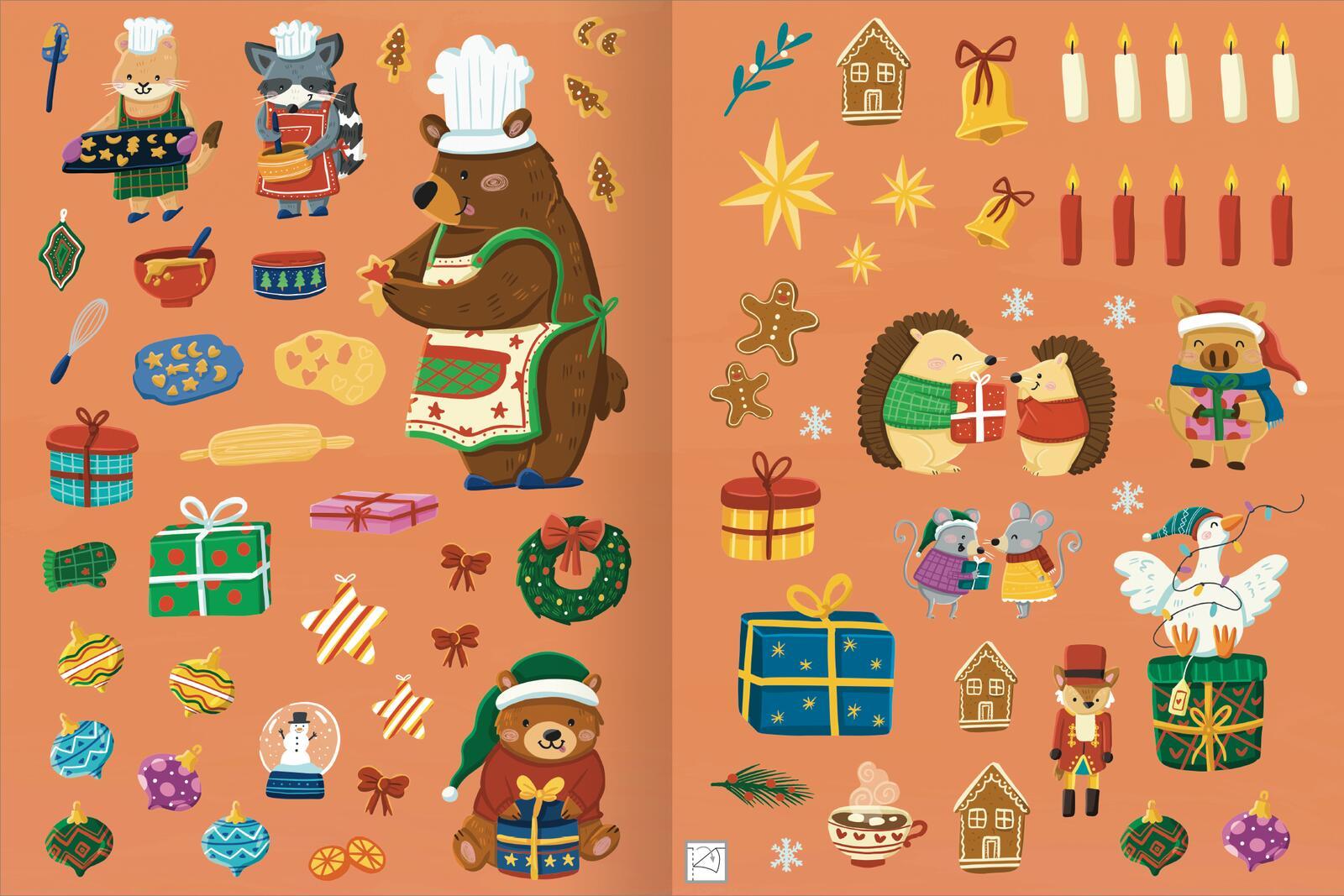 Beispielinhalt (Bild) Erstes Stickern - Im Winter