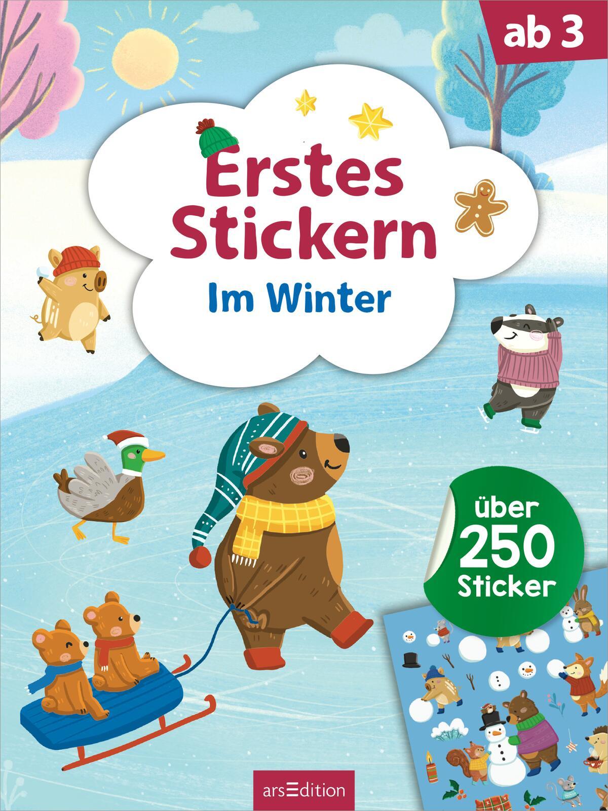 Beispielinhalt (Bild) Erstes Stickern - Im Winter