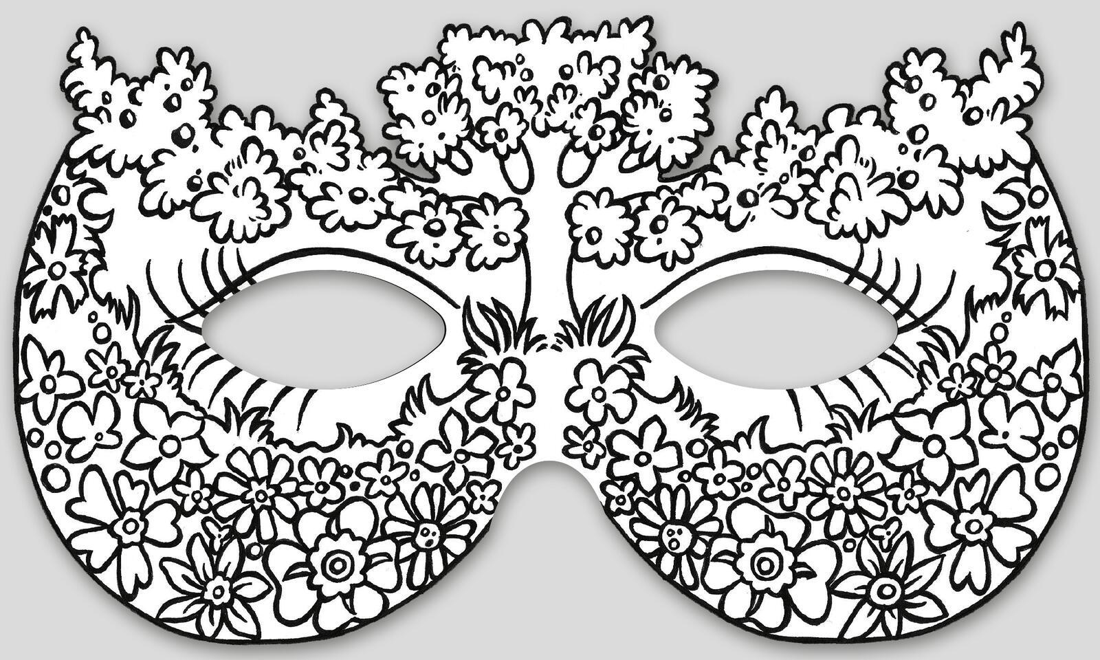 Beispielinhalt (Bild) Feenmasken zum Ausmalen