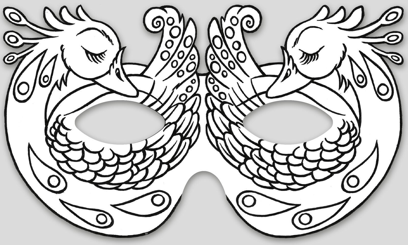 Beispielinhalt (Bild) Feenmasken zum Ausmalen