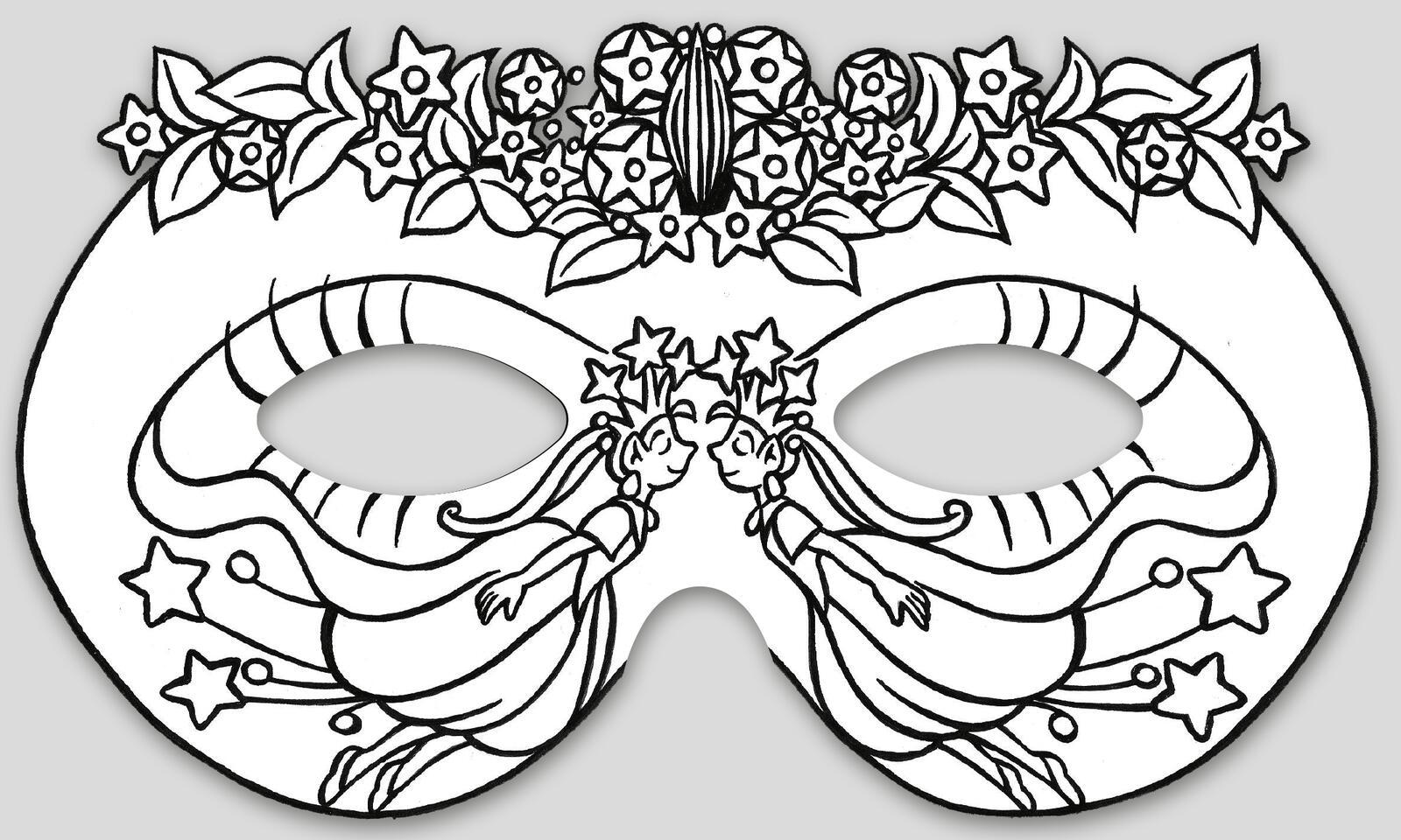Beispielinhalt (Bild) Feenmasken zum Ausmalen