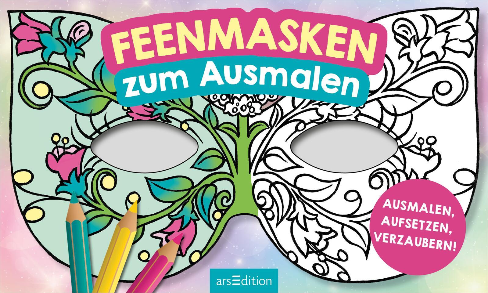Beispielinhalt (Bild) Feenmasken zum Ausmalen