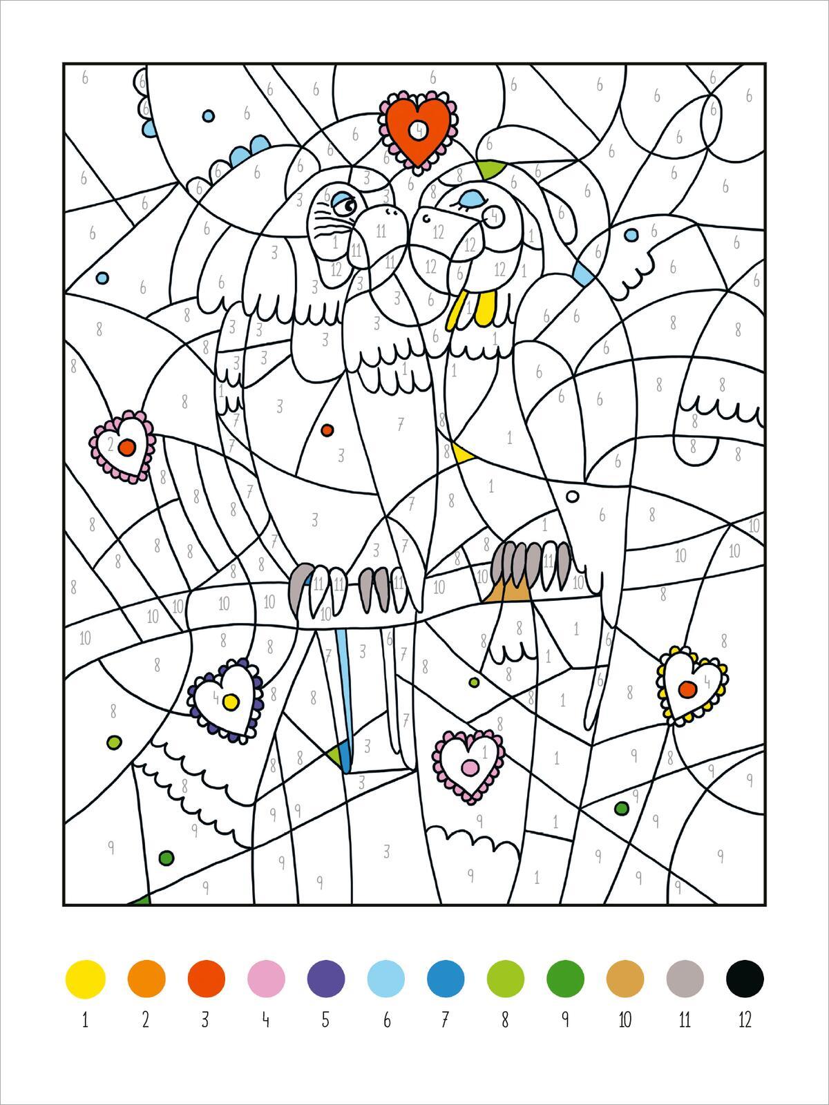 Beispielinhalt (Bild) Mein dickes Malen-nach-Zahlen-Buch - Wilde Tiere