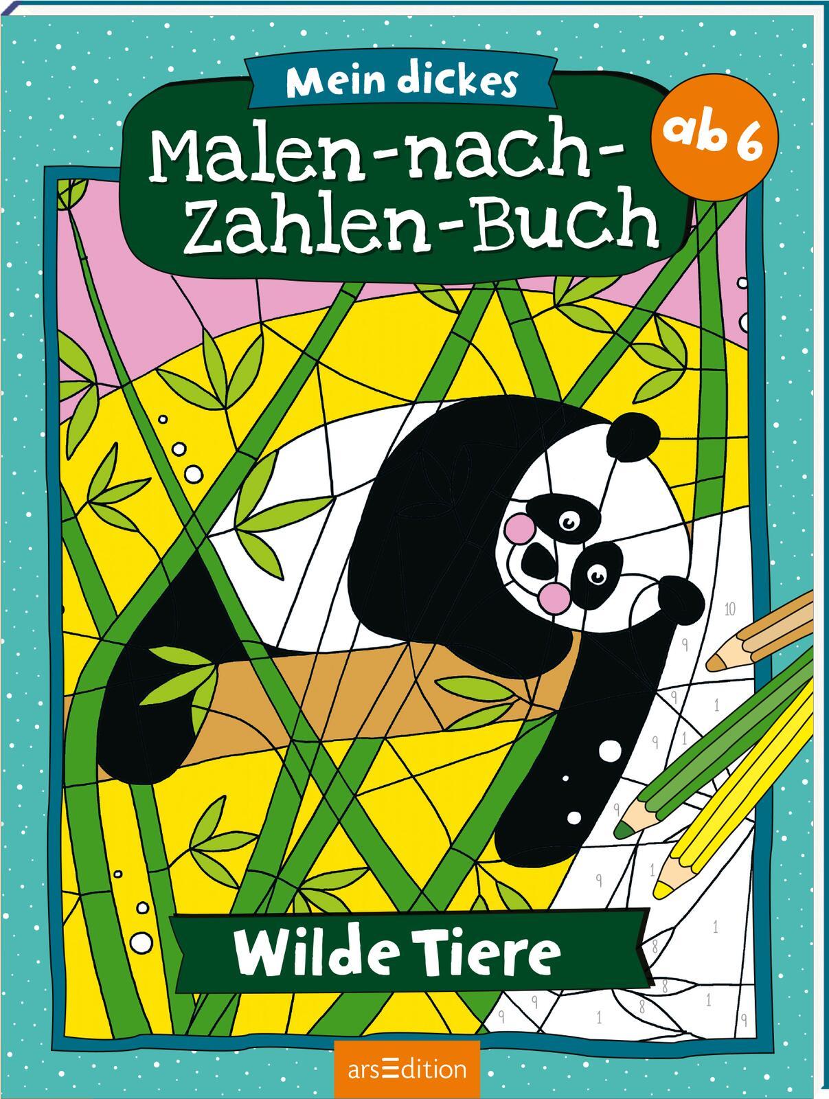 Vorderes Coverbild Mein dickes Malen-nach-Zahlen-Buch - Wilde Tiere