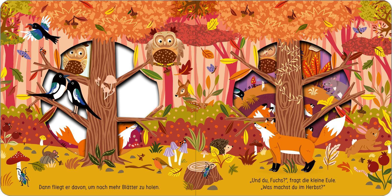 Beispielinhalt (Bild) Was macht die Eule im Herbst?
