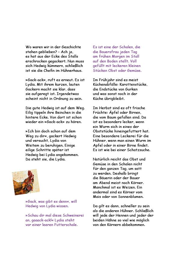Beispielinhalt (Bild) Hedwig und das Chaos im Hühnerstall