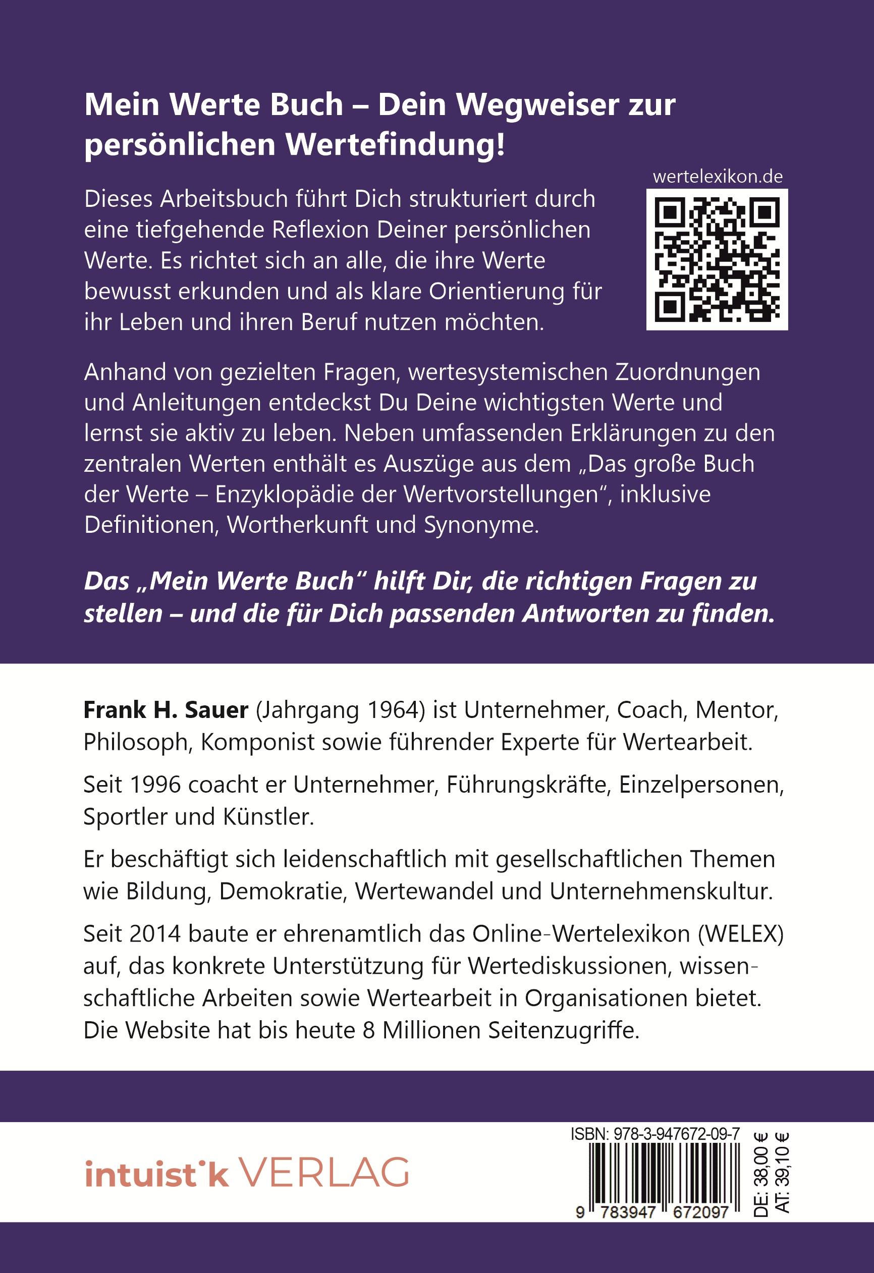 Rückseitencover Mein Werte Buch