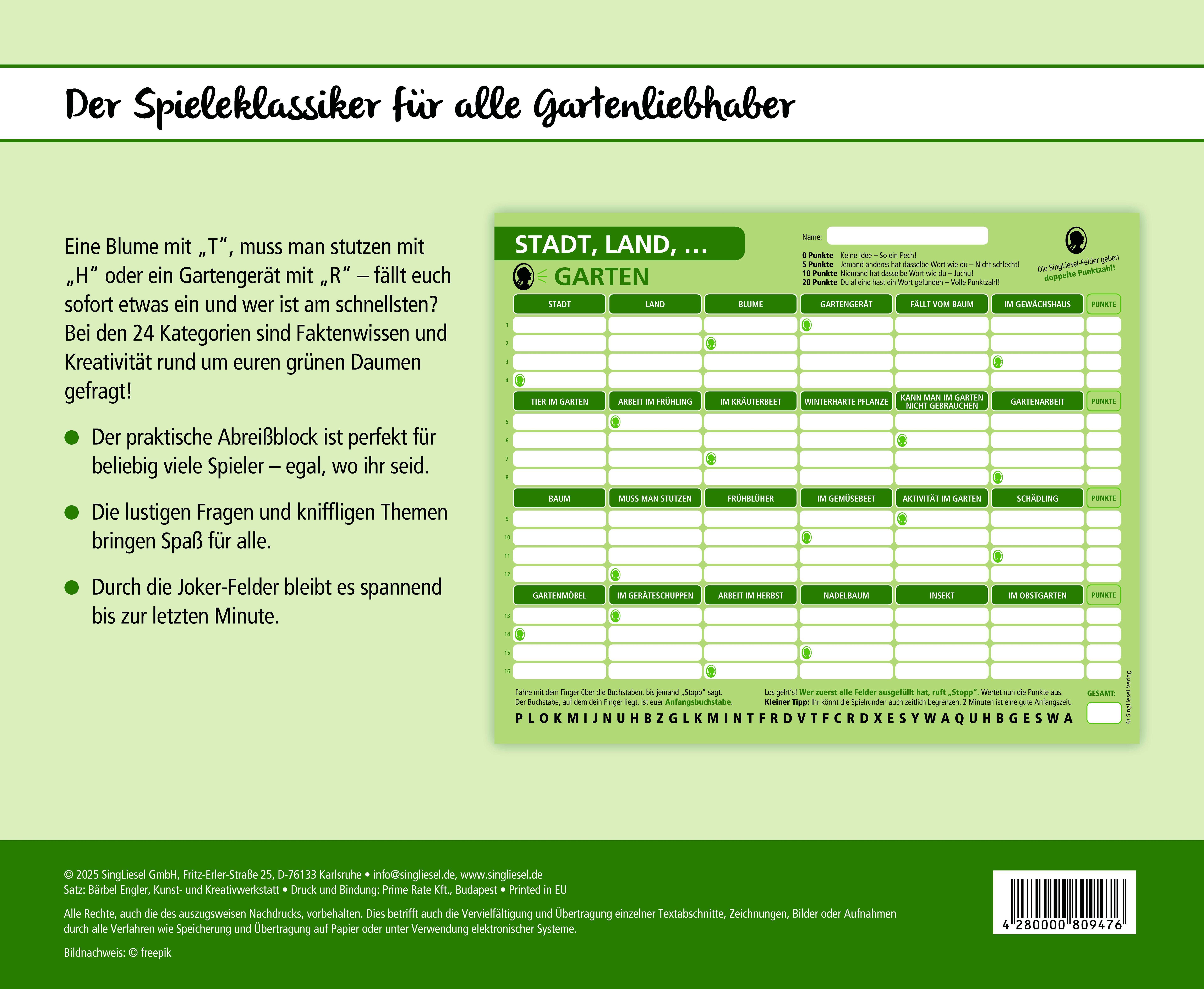 Beispielinhalt (Bild) Stadt, Land, Garten