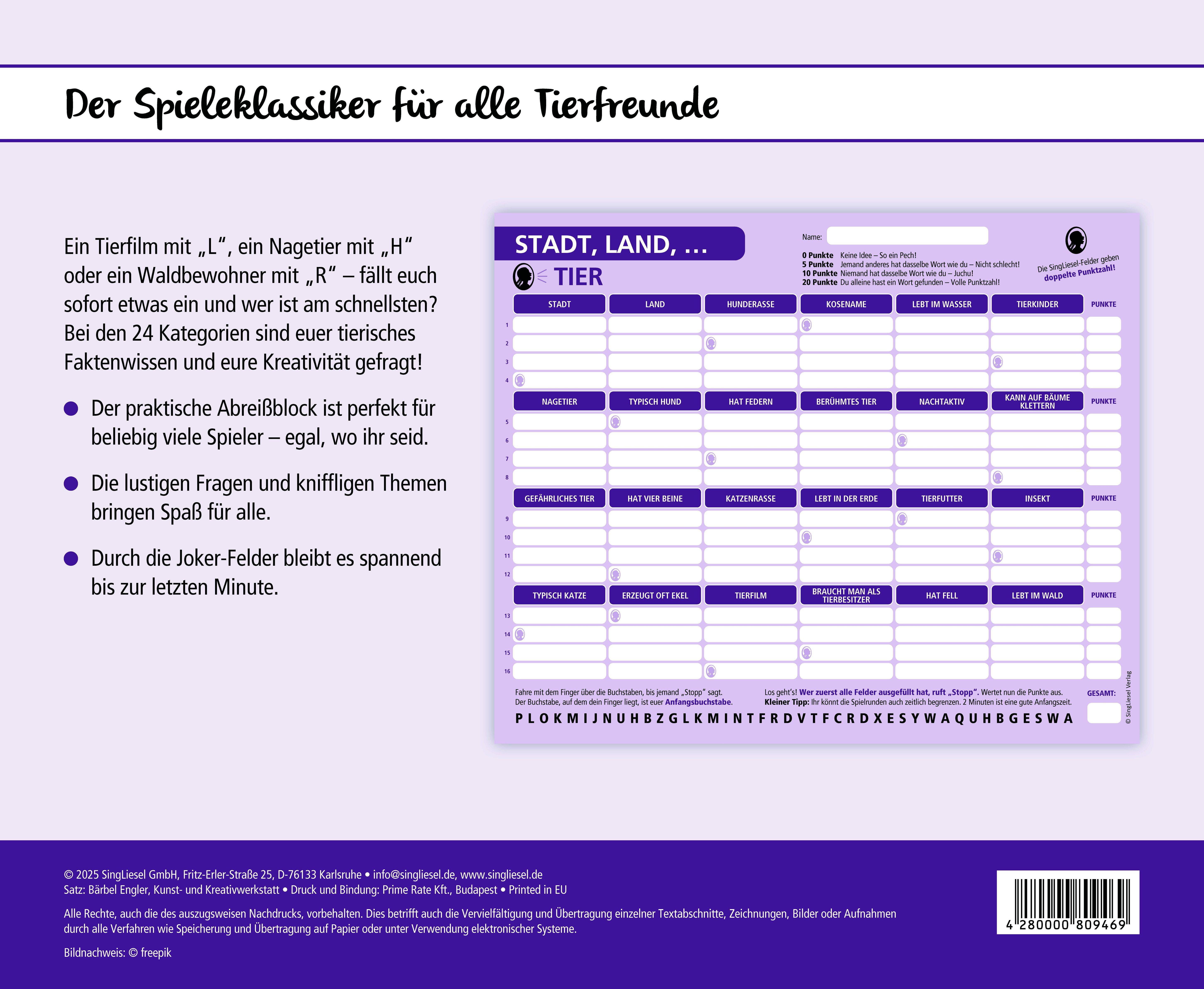 Beispielinhalt (Bild) Stadt, Land, Tier