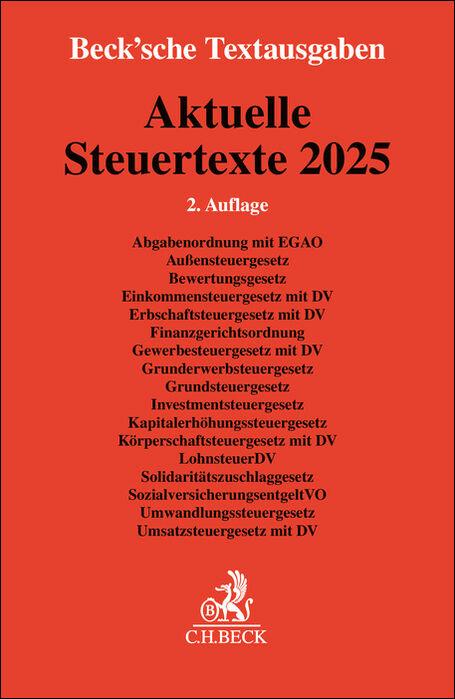 Vorderes Coverbild Aktuelle Steuertexte 2025