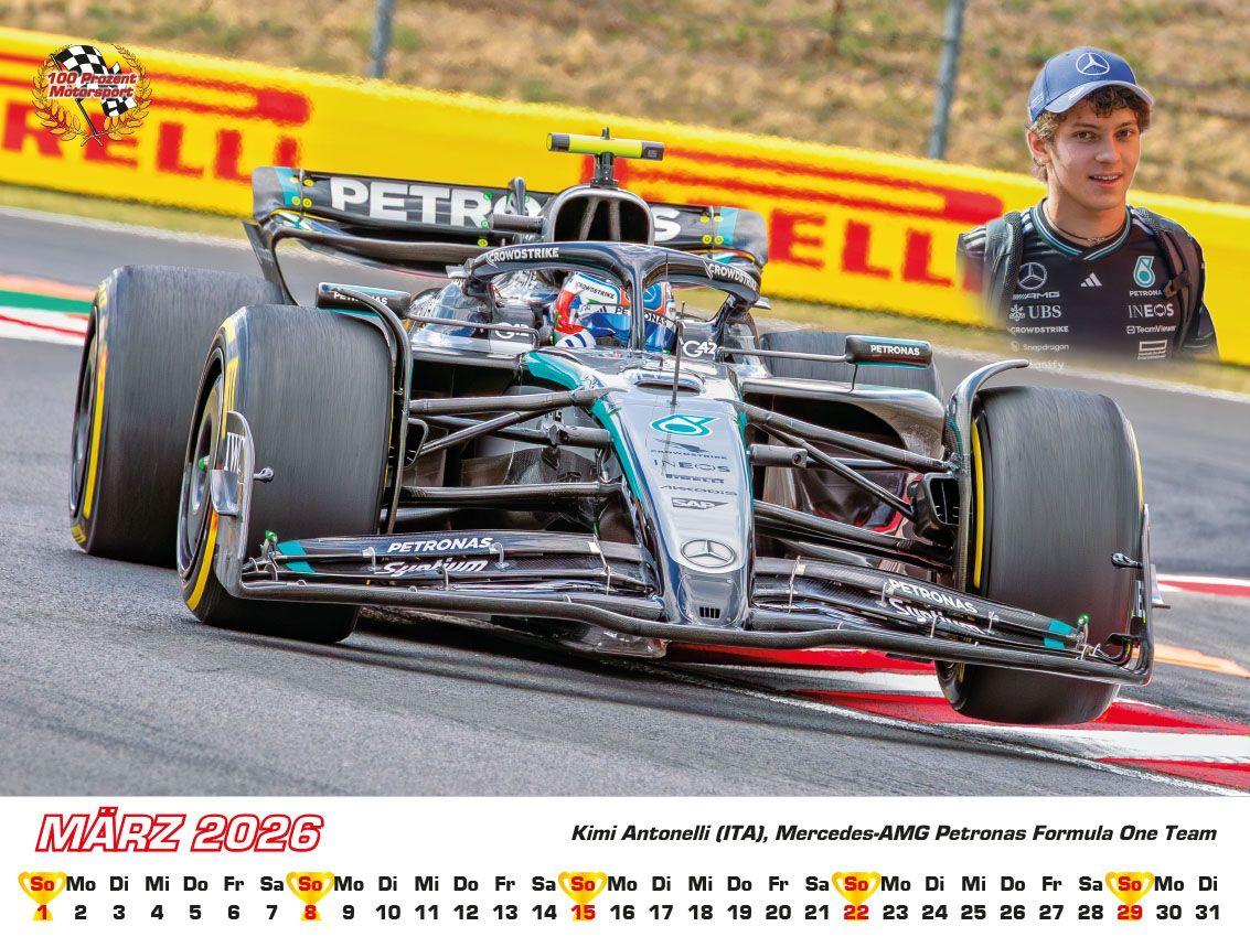 Beispielinhalt (Bild) Formel 1 World Championship Kalender 2026