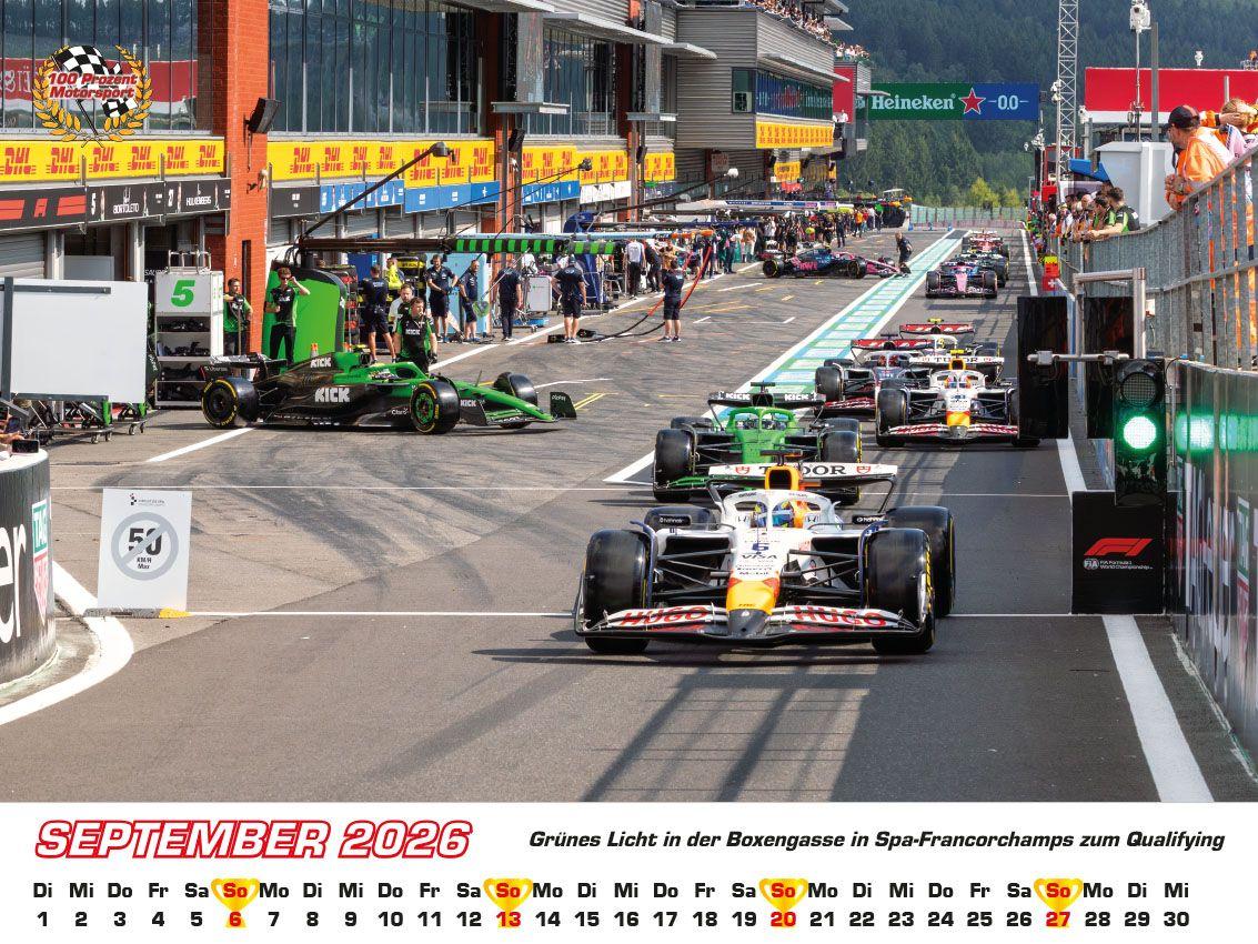 Beispielinhalt (Bild) Formel 1 World Championship Kalender 2026