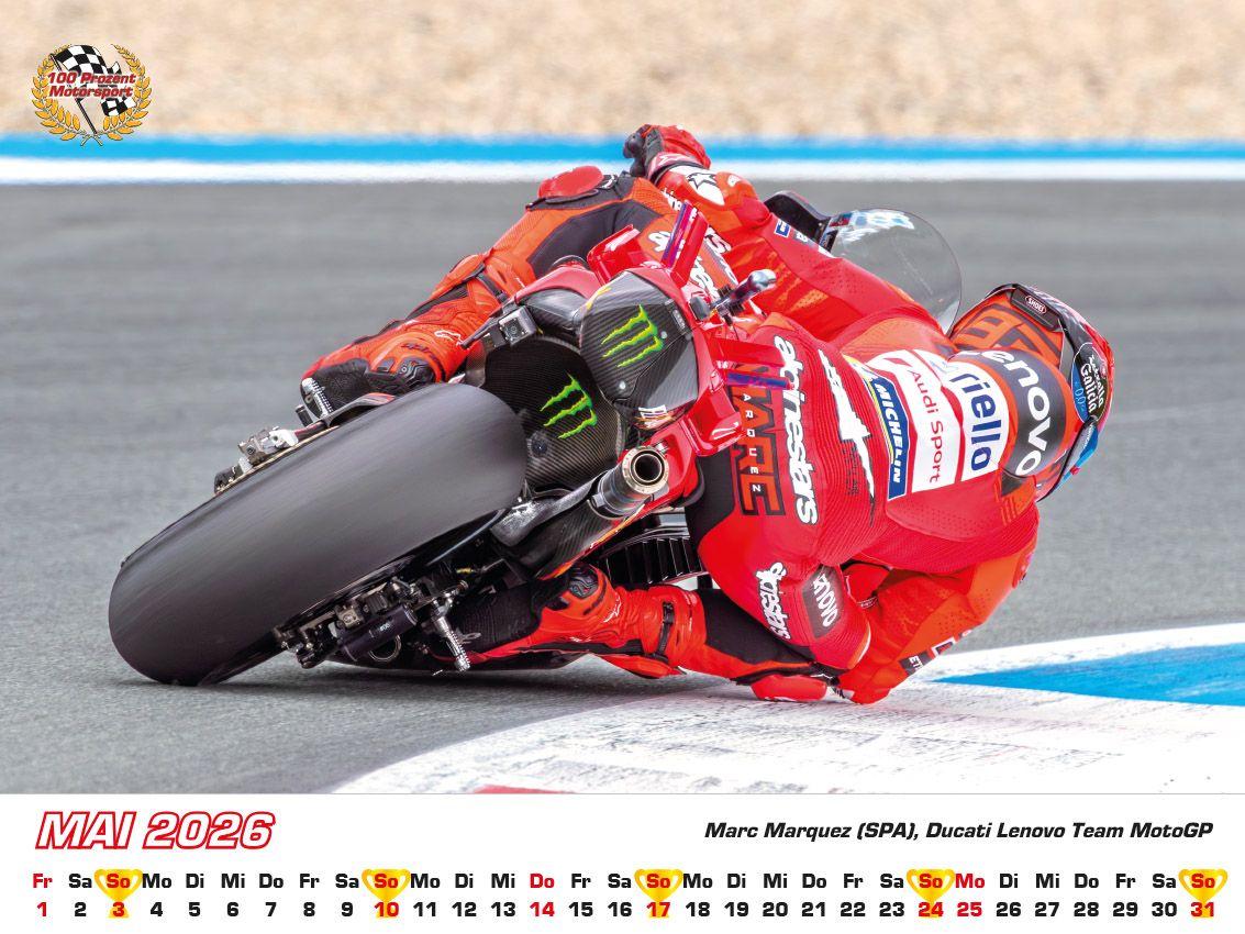 Beispielinhalt (Bild) Motorrad Grand Prix Kalender 2026