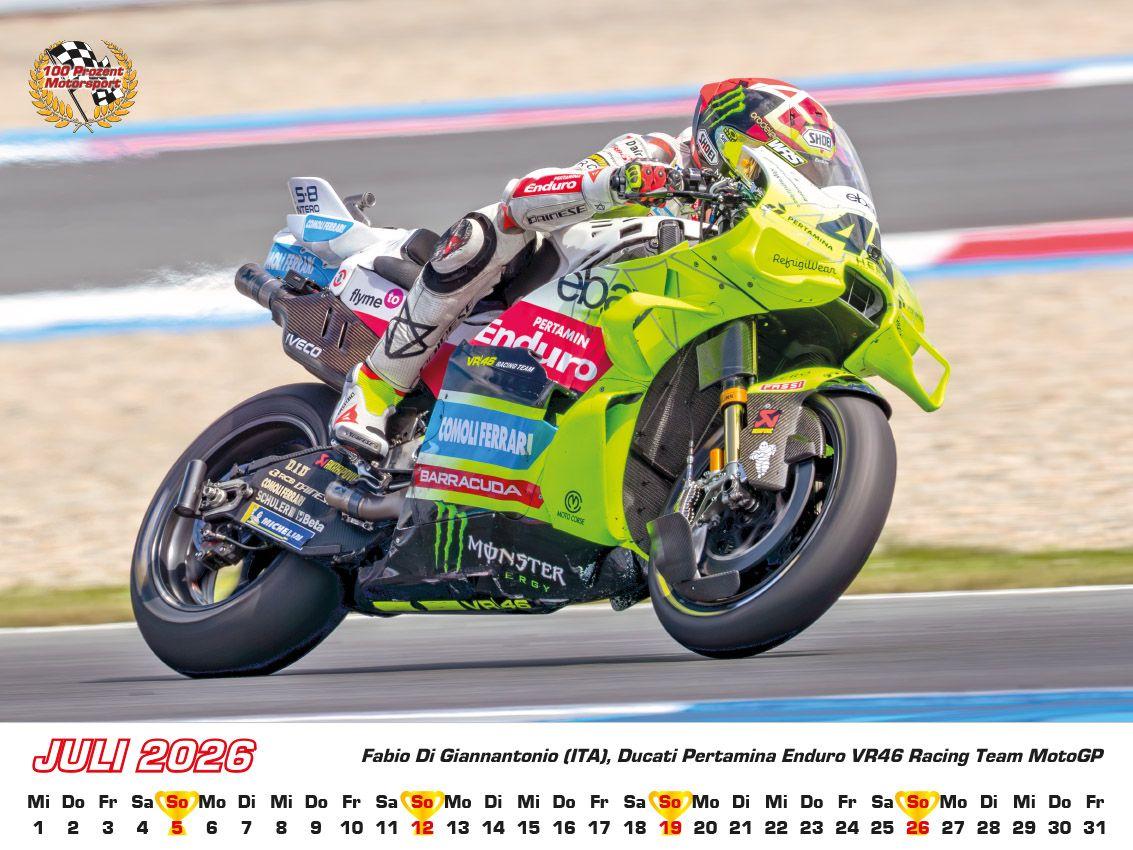Beispielinhalt (Bild) Motorrad Grand Prix Kalender 2026