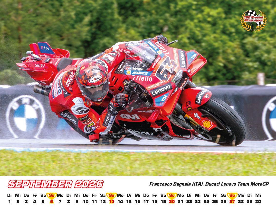 Beispielinhalt (Bild) Motorrad Grand Prix Kalender 2026