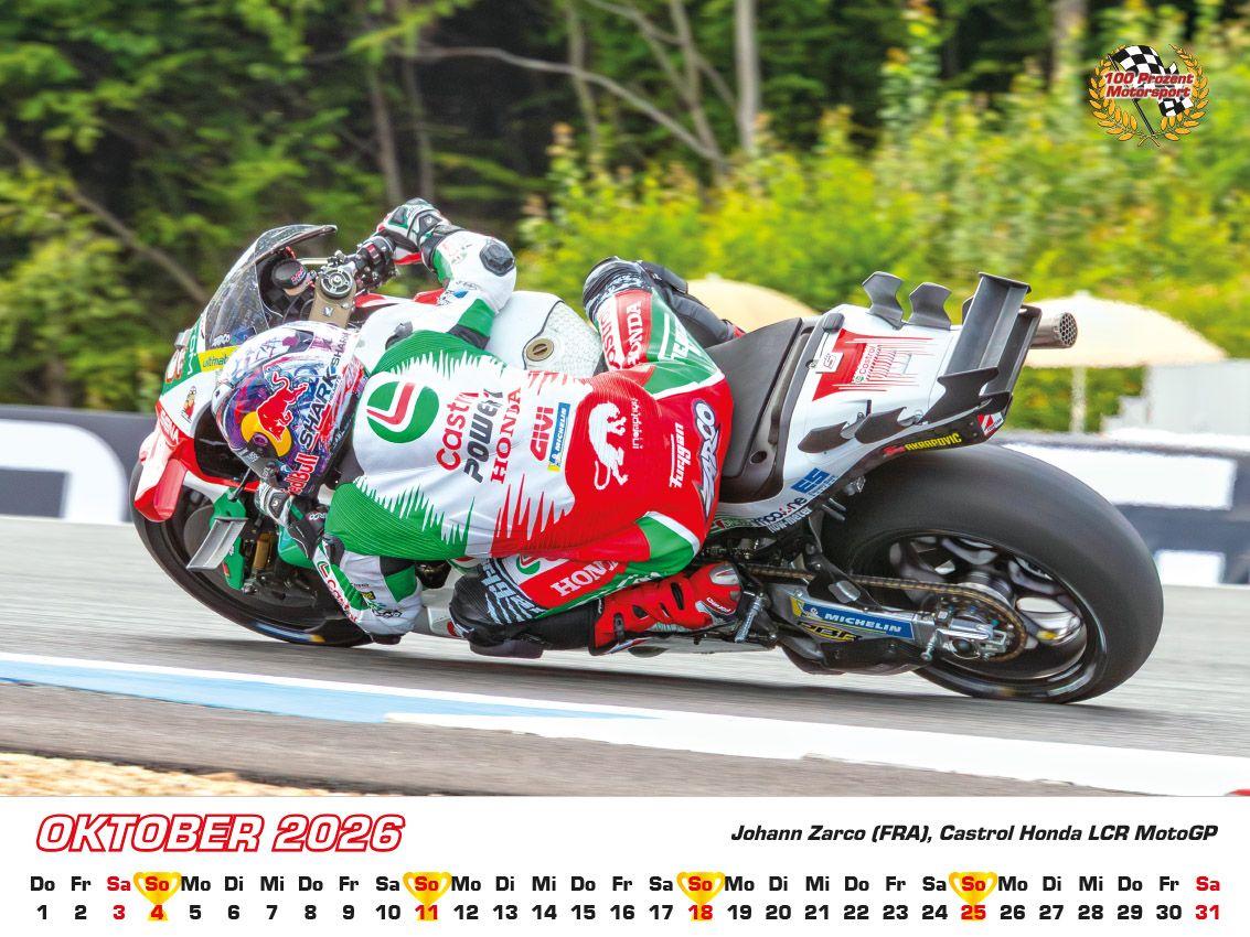 Beispielinhalt (Bild) Motorrad Grand Prix Kalender 2026