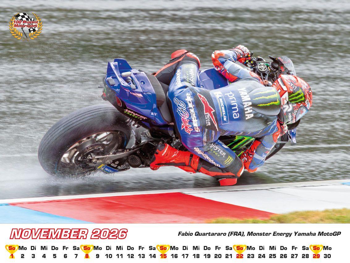 Beispielinhalt (Bild) Motorrad Grand Prix Kalender 2026