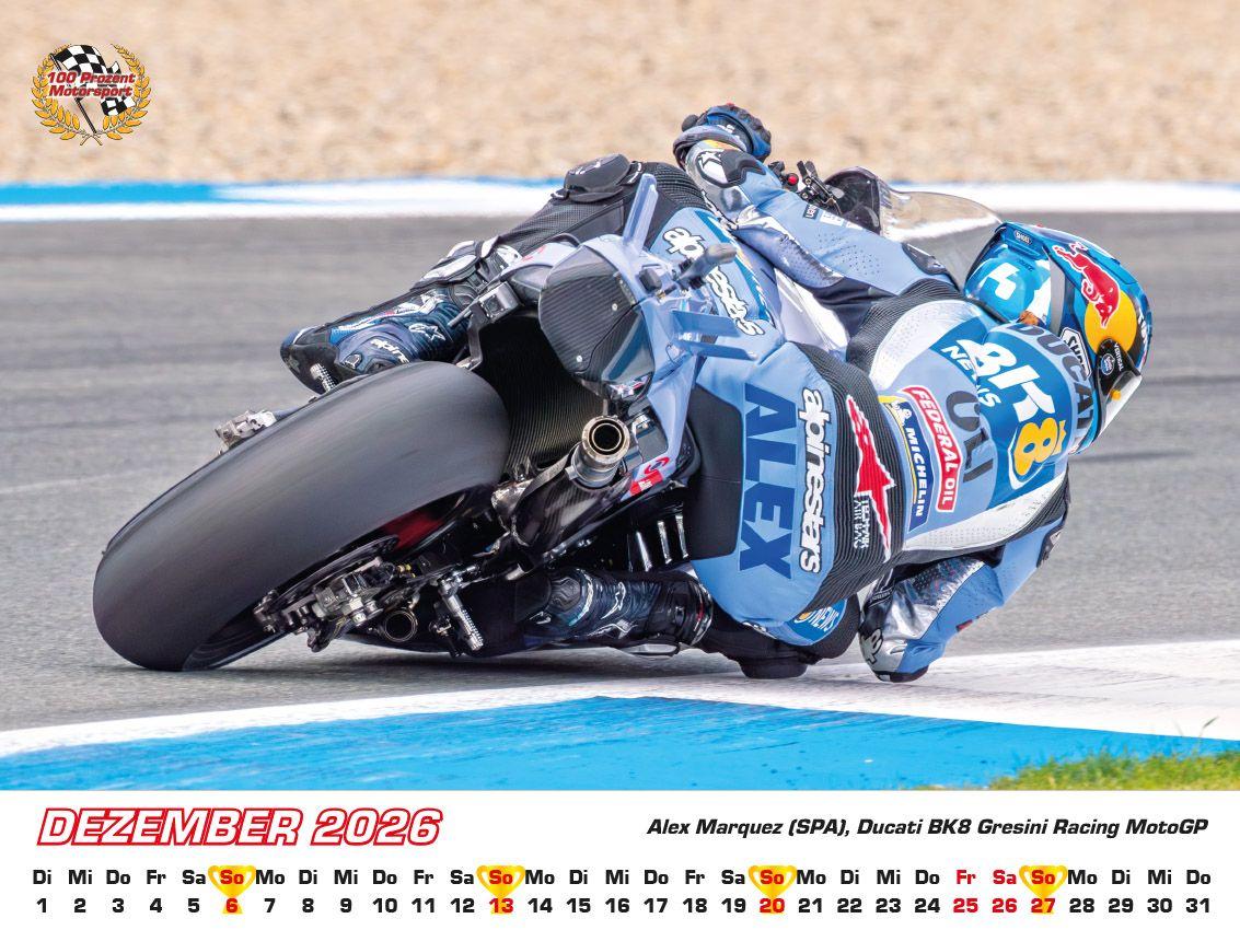 Beispielinhalt (Bild) Motorrad Grand Prix Kalender 2026