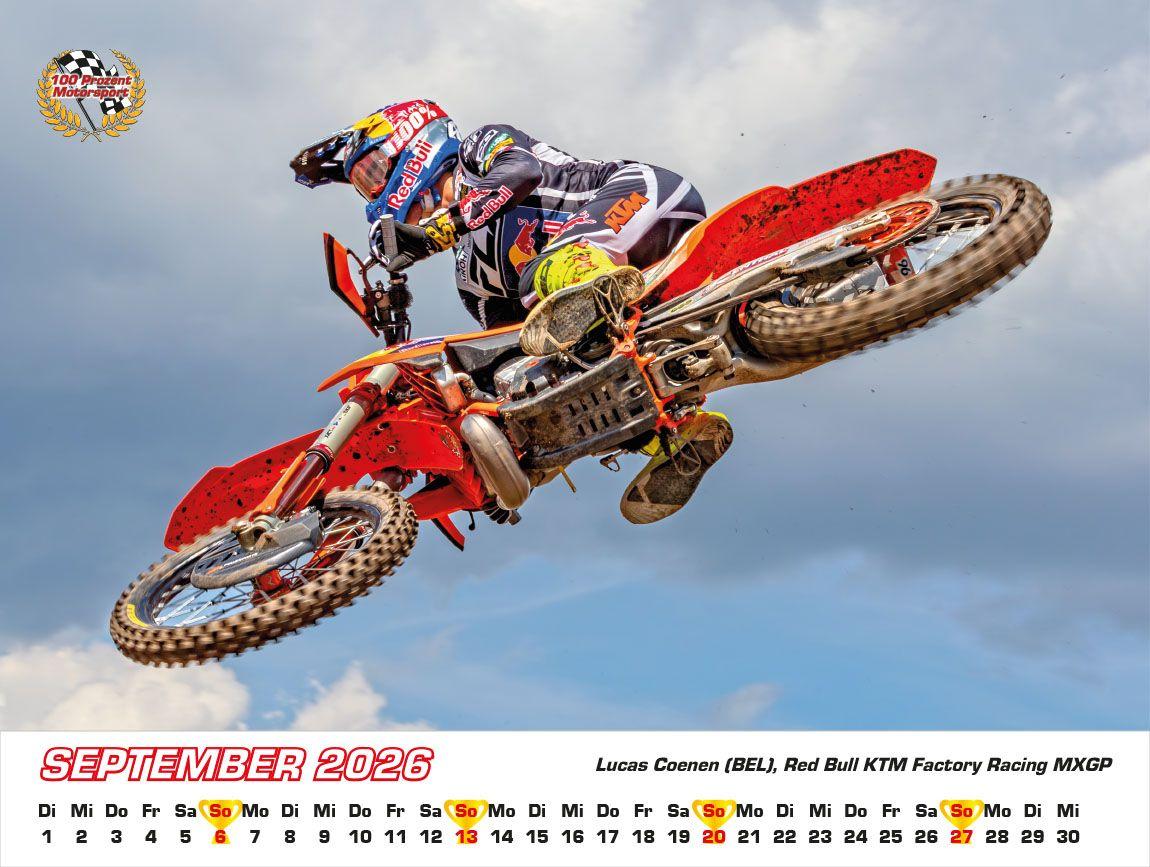 Beispielinhalt (Bild) Motocross WM Kalender 2026