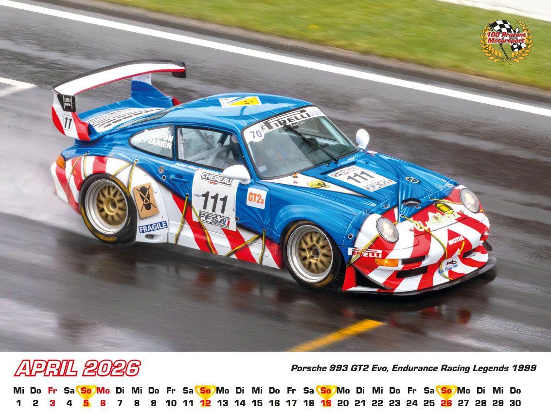 Beispielinhalt (Bild) Porsche im Rennsport Kalender 2026